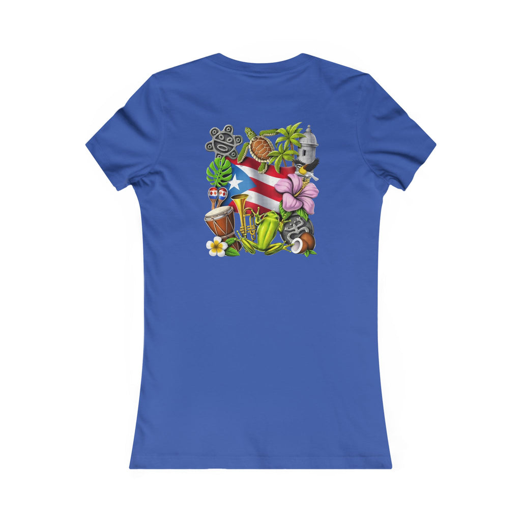 Patriotic Puerto Rico Rose Tee — Women's Flag Butterfly Floral T-Shirt
