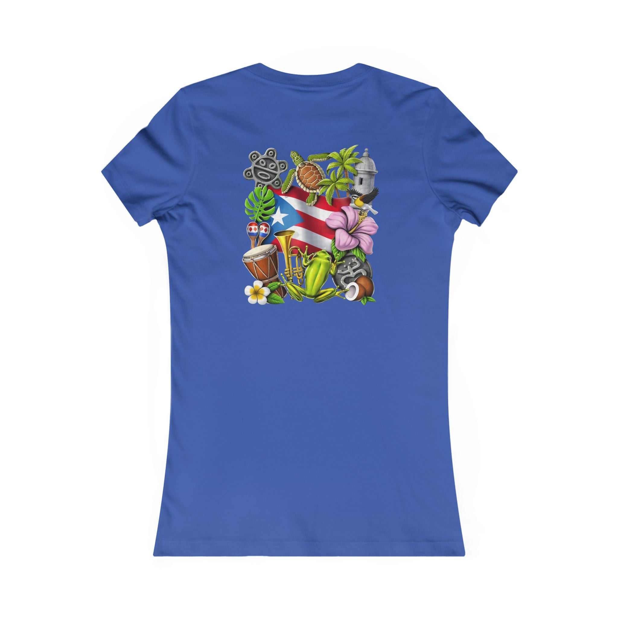 Patriotic Puerto Rico Rose Tee — Women's Flag Butterfly Floral T-Shirt