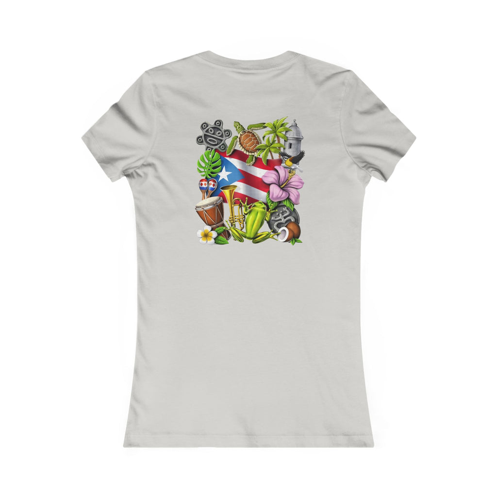 Patriotic Puerto Rico Rose Tee — Women's Flag Butterfly Floral T-Shirt