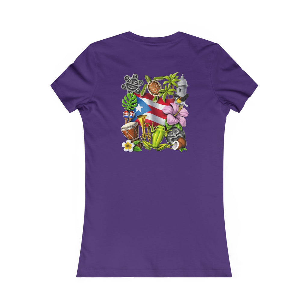 Patriotic Puerto Rico Rose Tee — Women's Flag Butterfly Floral T-Shirt