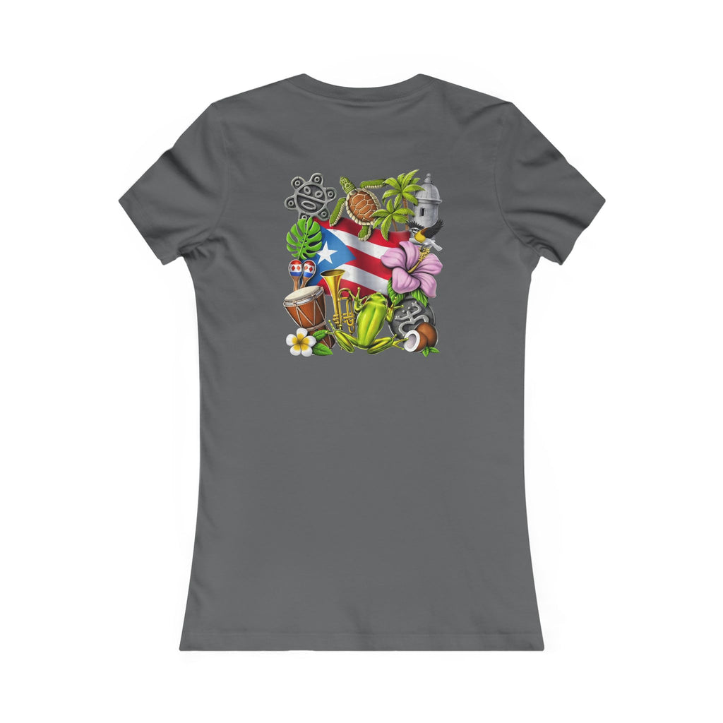 Patriotic Puerto Rico Rose Tee — Women's Flag Butterfly Floral T-Shirt