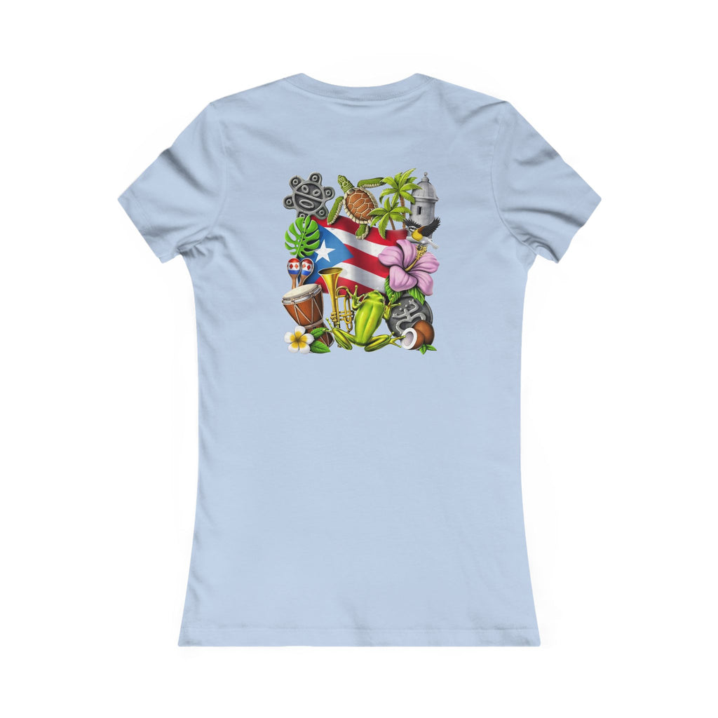 Patriotic Puerto Rico Rose Tee — Women's Flag Butterfly Floral T-Shirt