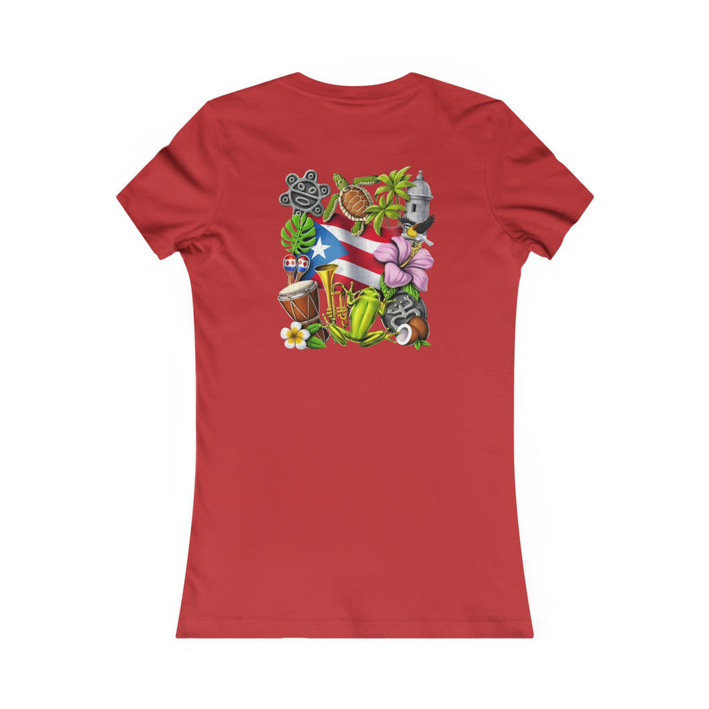 Patriotic Puerto Rico Rose Tee — Women's Flag Butterfly Floral T-Shirt