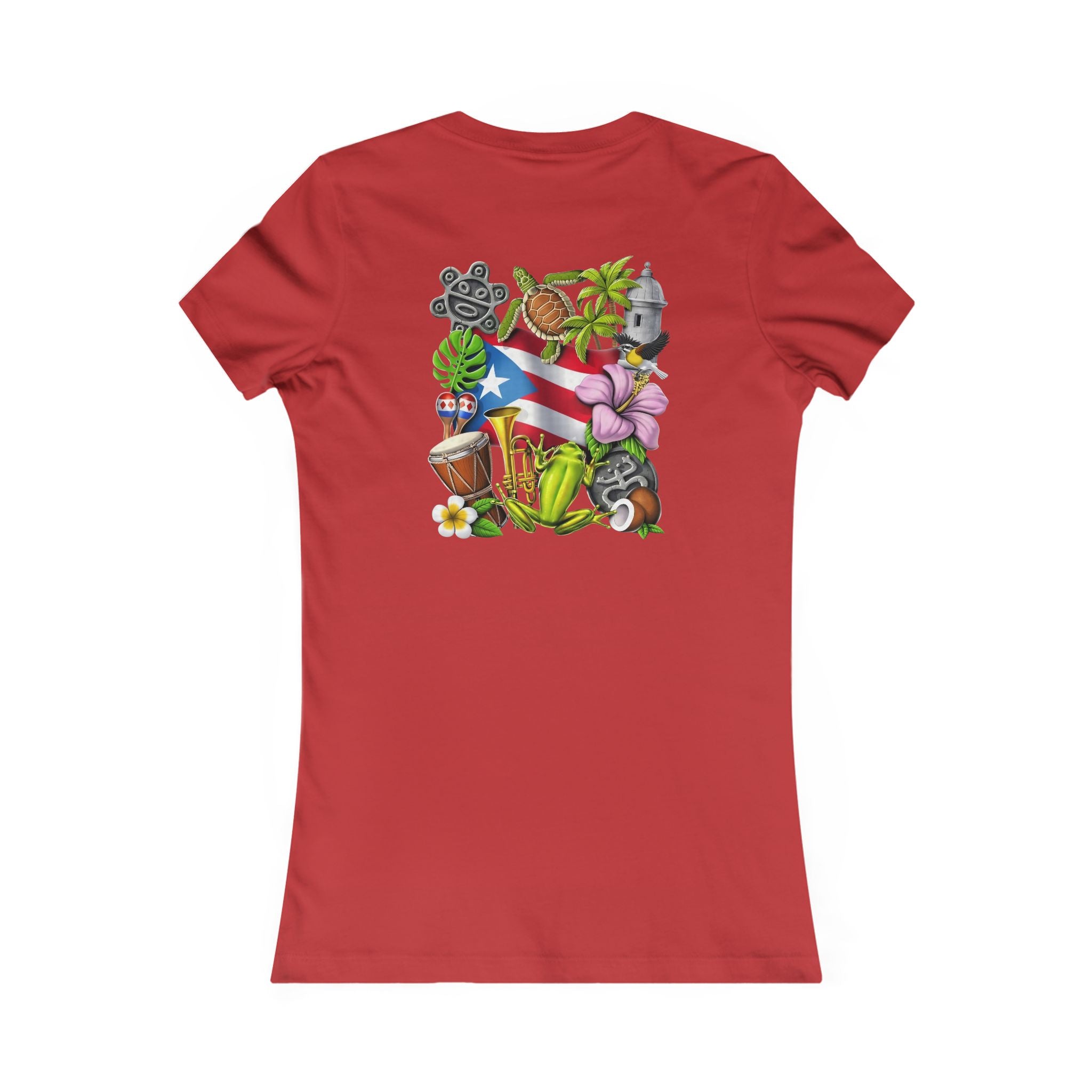 Patriotic Puerto Rico Rose Tee — Women's Flag Butterfly Floral T-Shirt