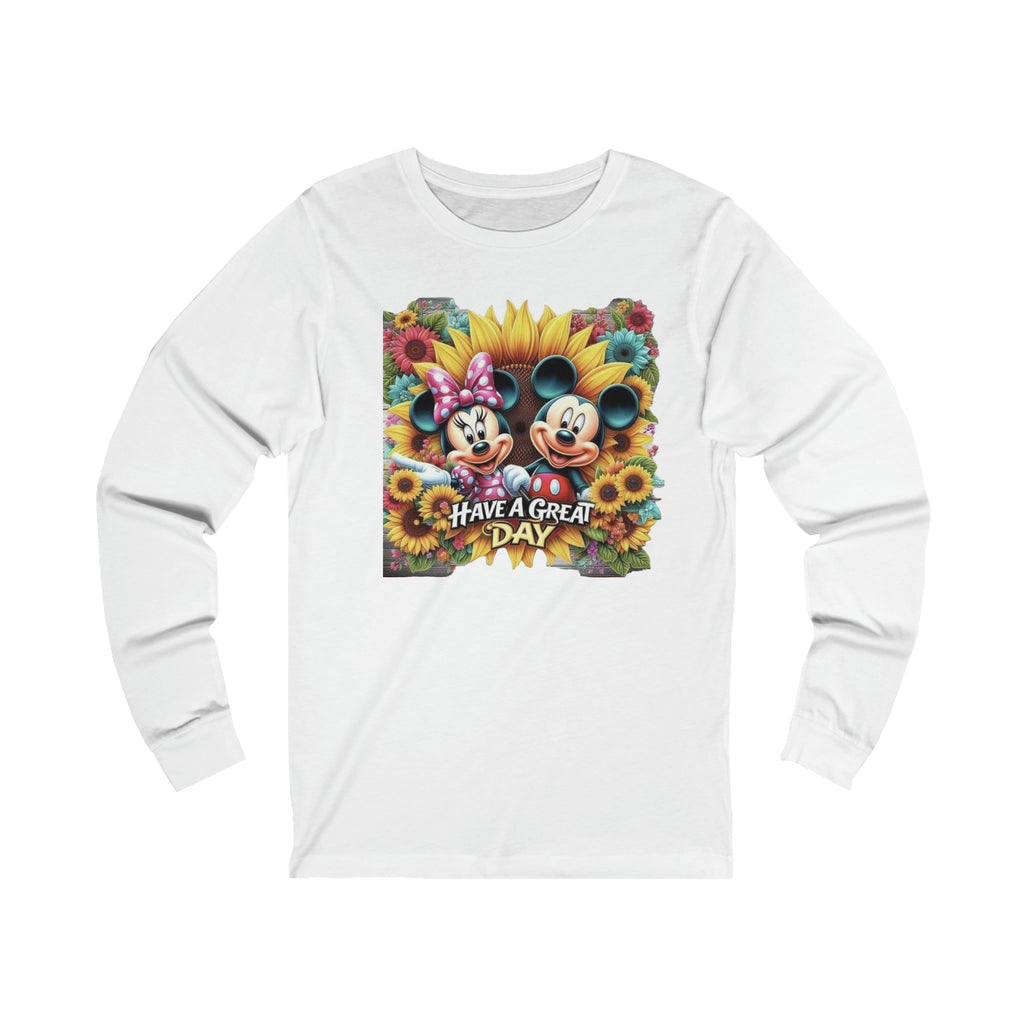 Mickie and Minnie Have a Great Day Unisex Jersey Long Sleeve Tee