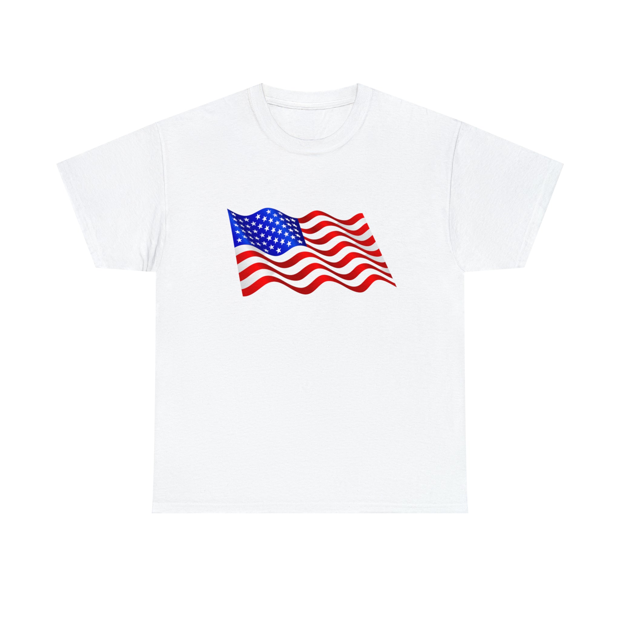 American Wavy Flag Unisex Heavy Cotton Tee
