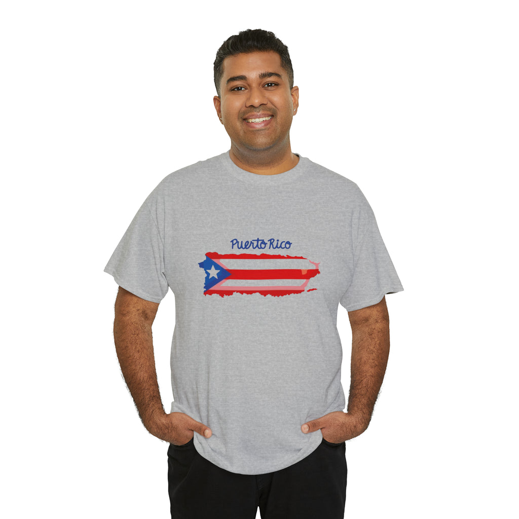 Island of Puerto Rico Flag Heavy Cotton Tee