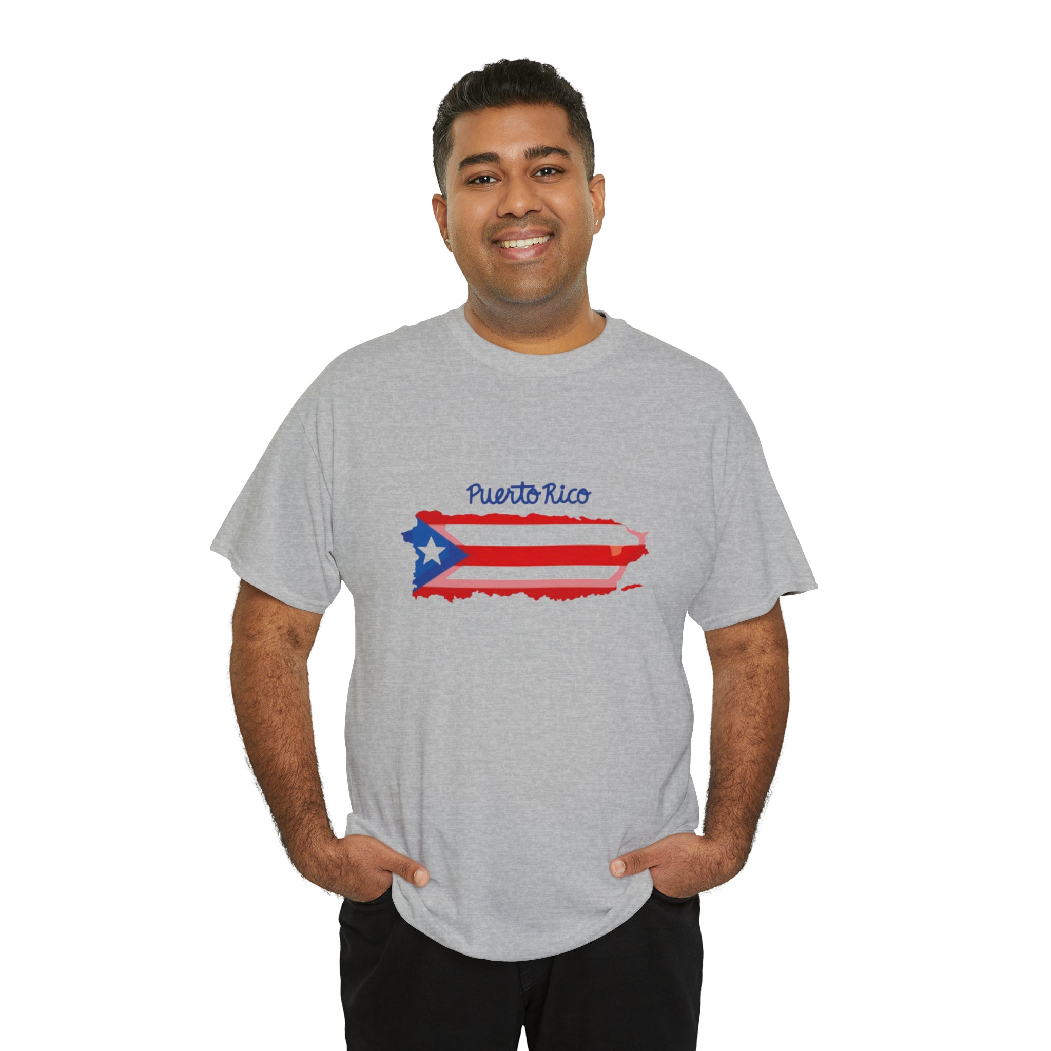 Island of Puerto Rico Flag Heavy Cotton Tee