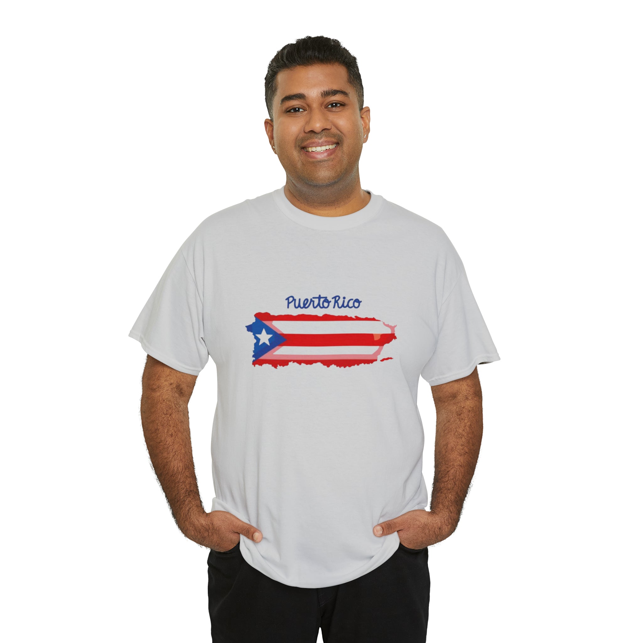 Island of Puerto Rico Flag Heavy Cotton Tee