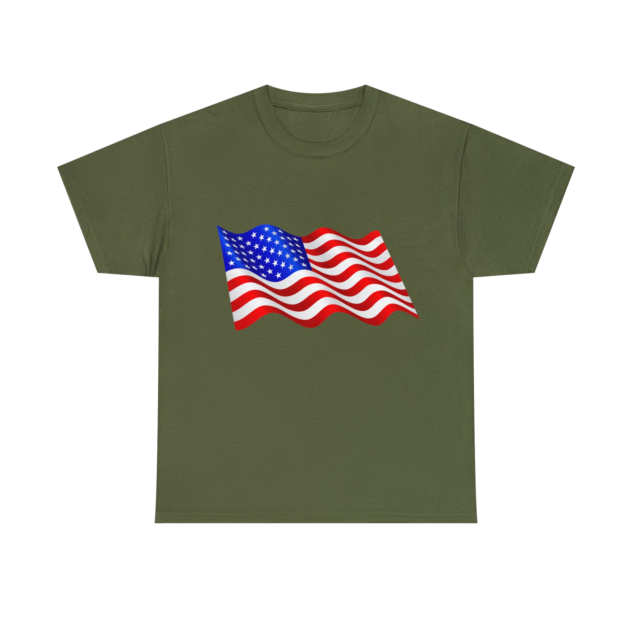 American Wavy Flag Unisex Heavy Cotton Tee
