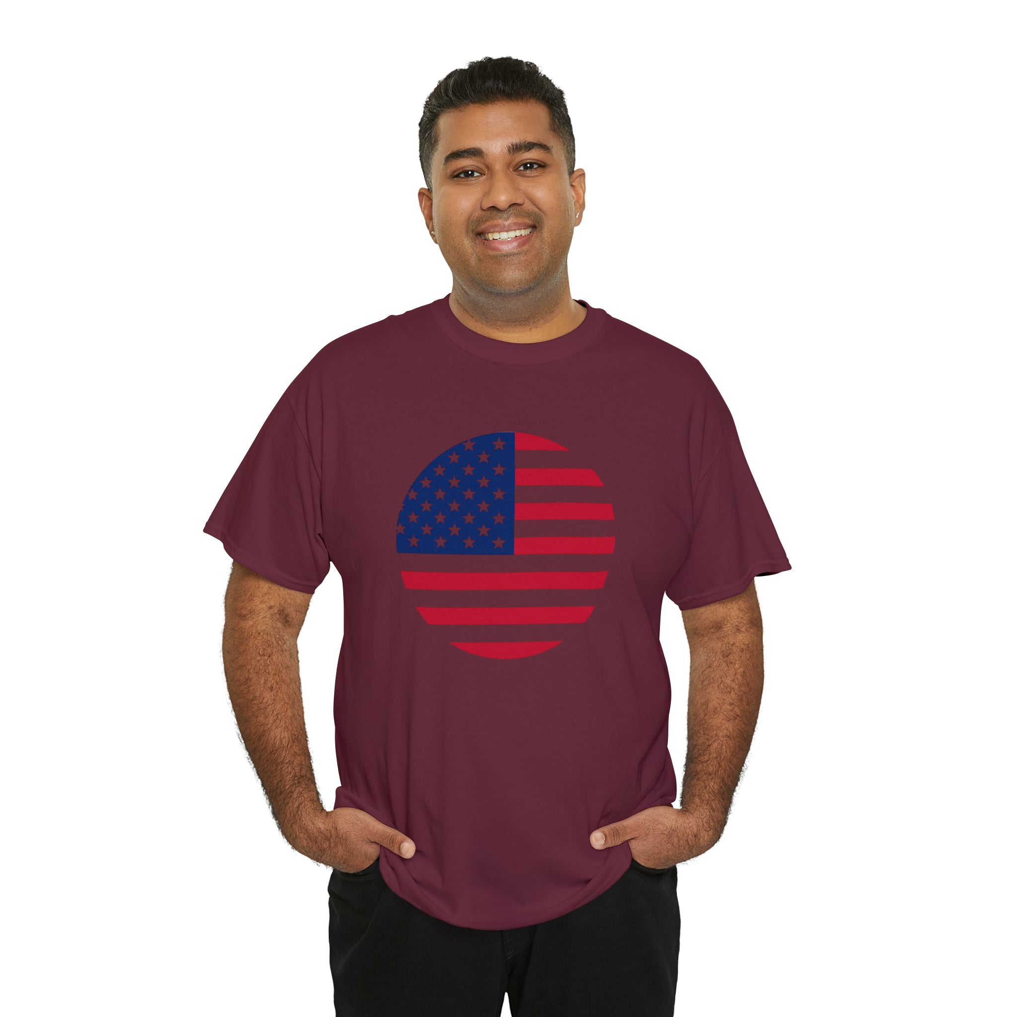American Flag Globe Unisex Heavy Cotton Tee