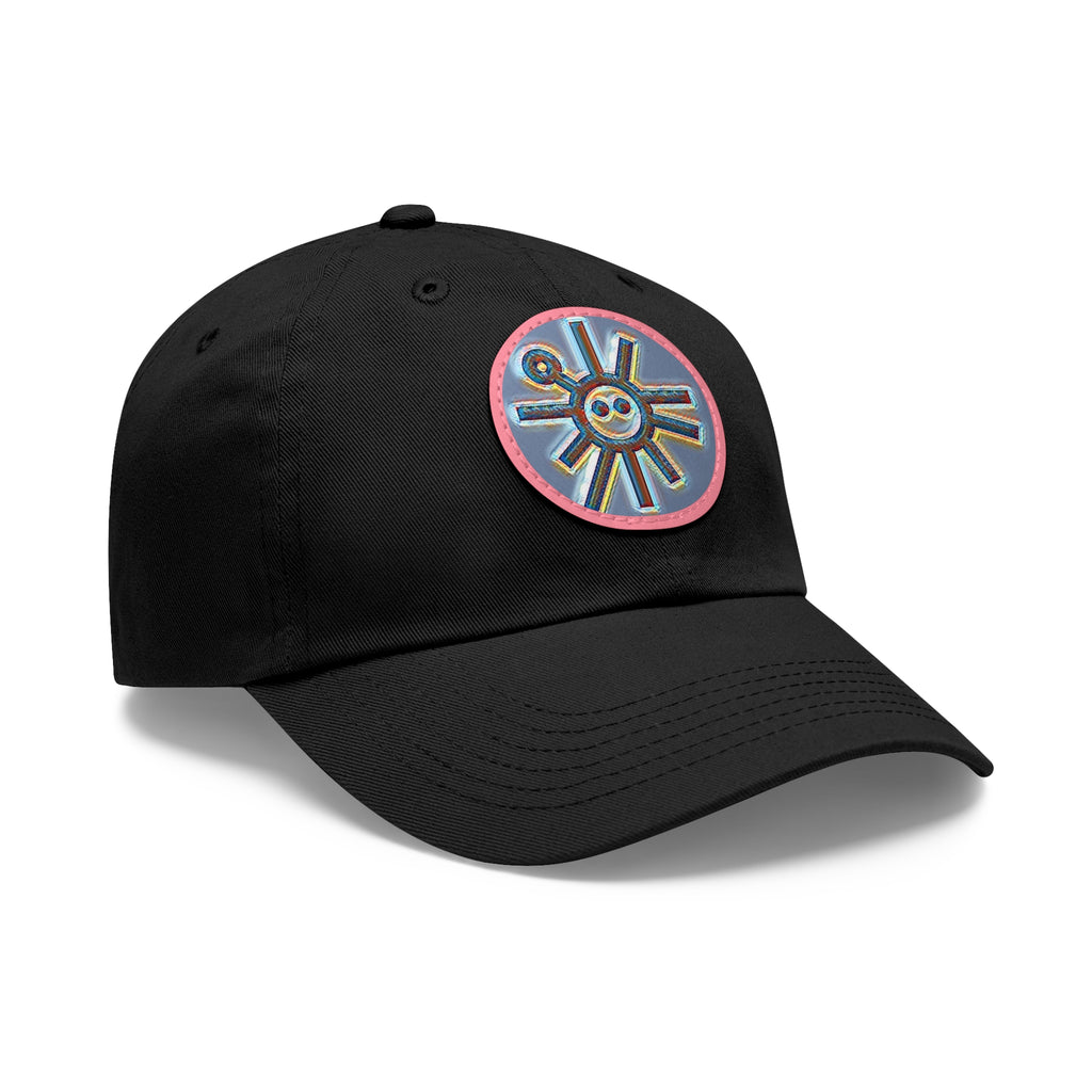 Taino Symbolism Dad Hat with Leather Patch (Round)
