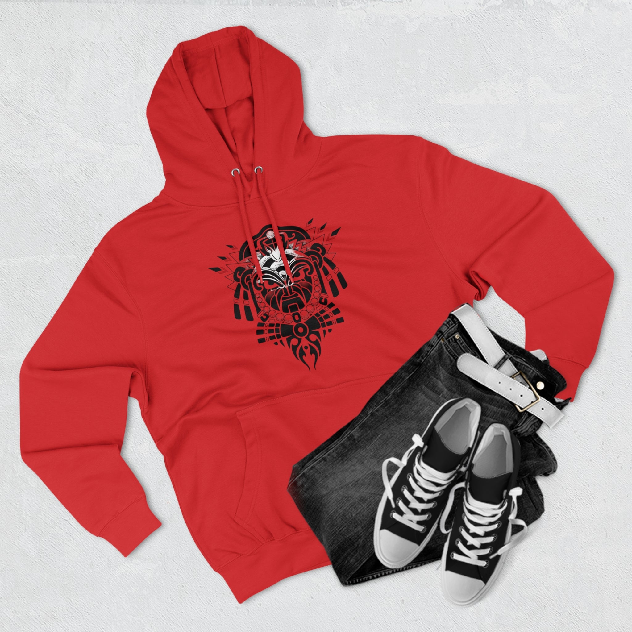 Tribal-Inspired Unisex Premium Pullover Hoodie