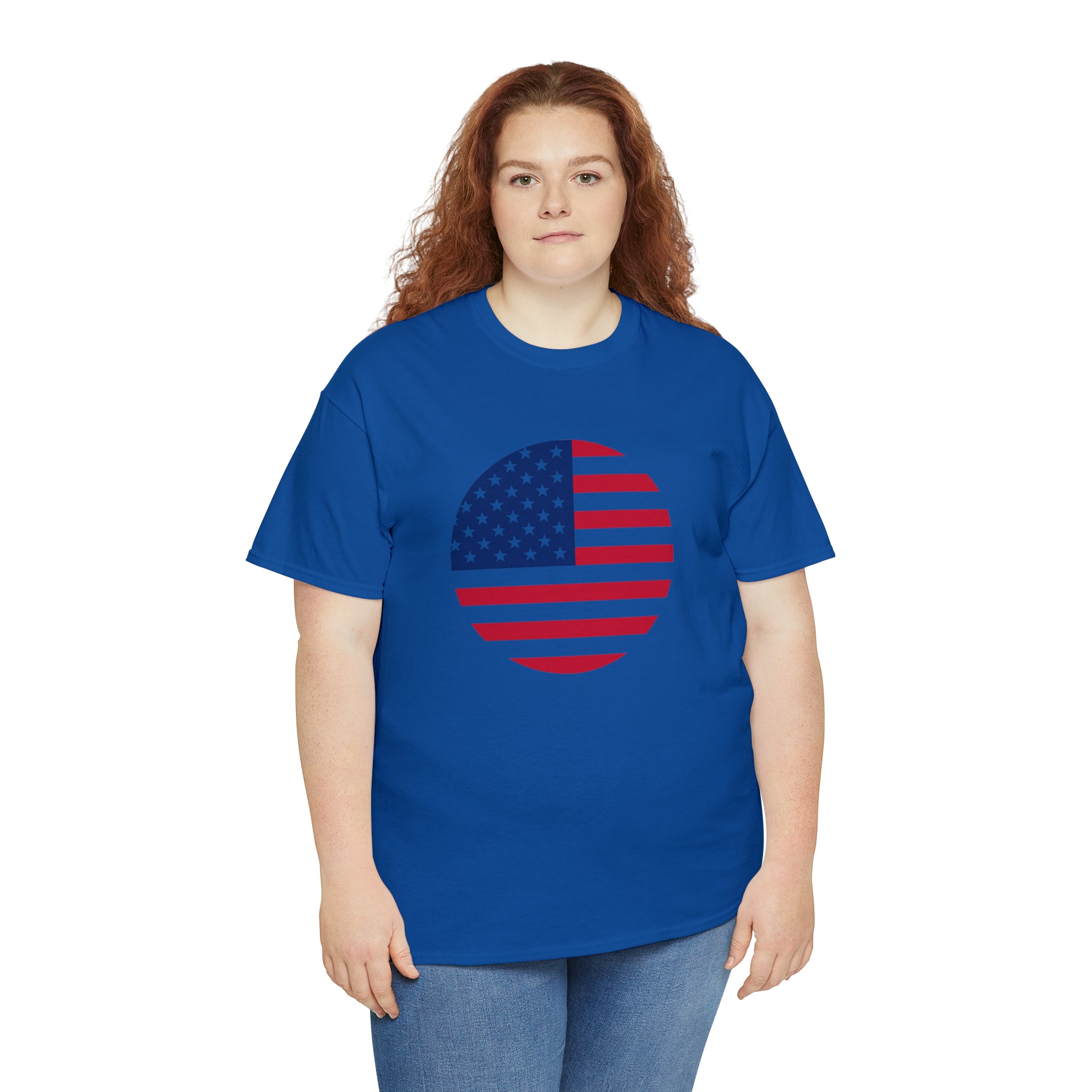 American Flag Globe Unisex Heavy Cotton Tee
