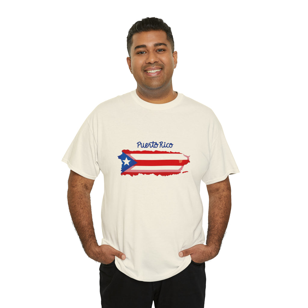 Island of Puerto Rico Flag Heavy Cotton Tee