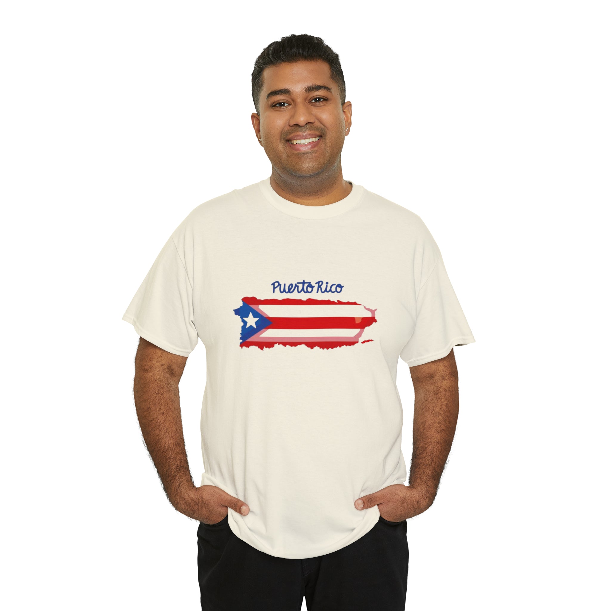 Island of Puerto Rico Flag Heavy Cotton Tee