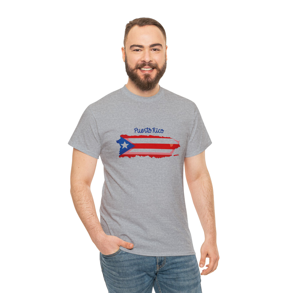 Island of Puerto Rico Flag Heavy Cotton Tee