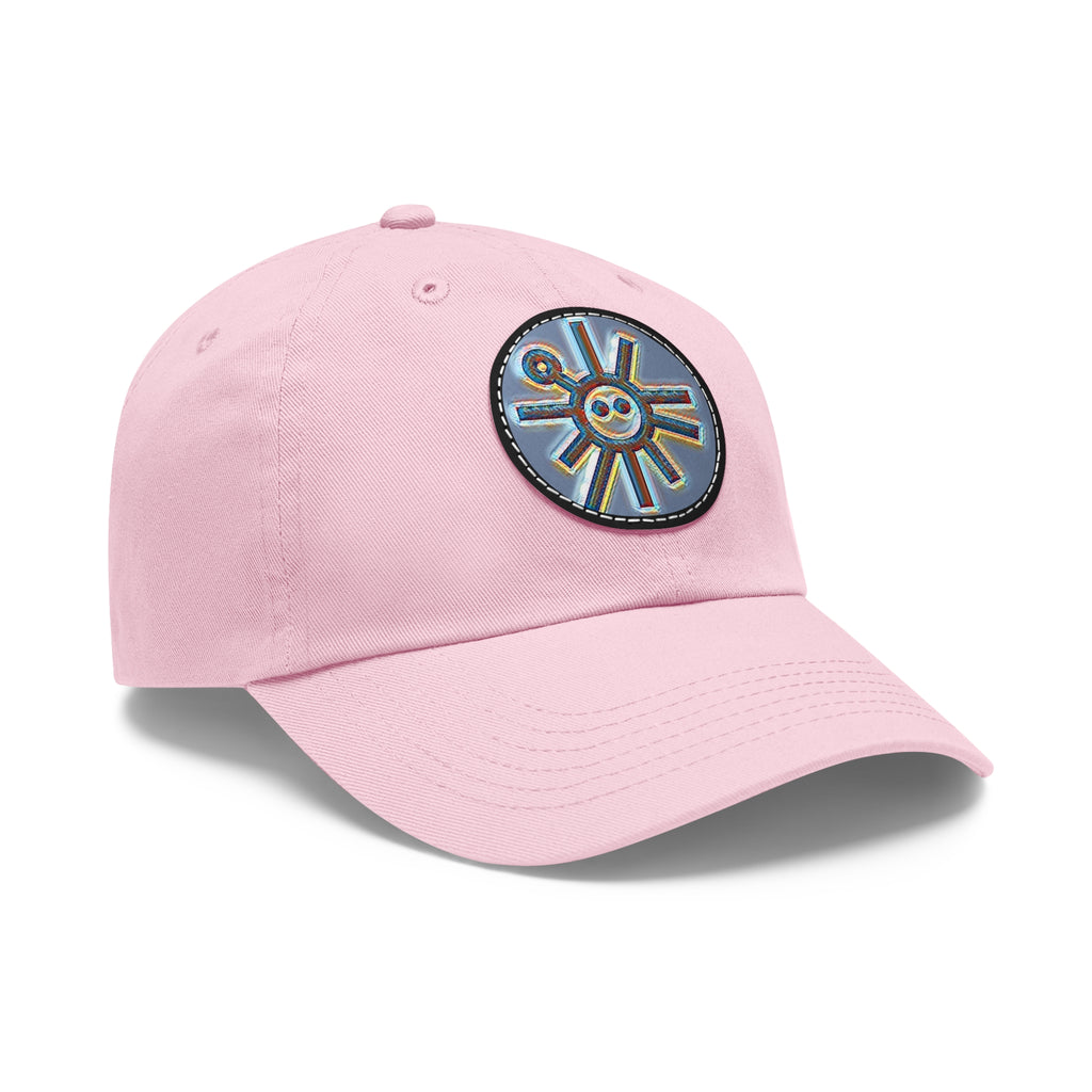 Taino Symbolism Dad Hat with Leather Patch (Round)