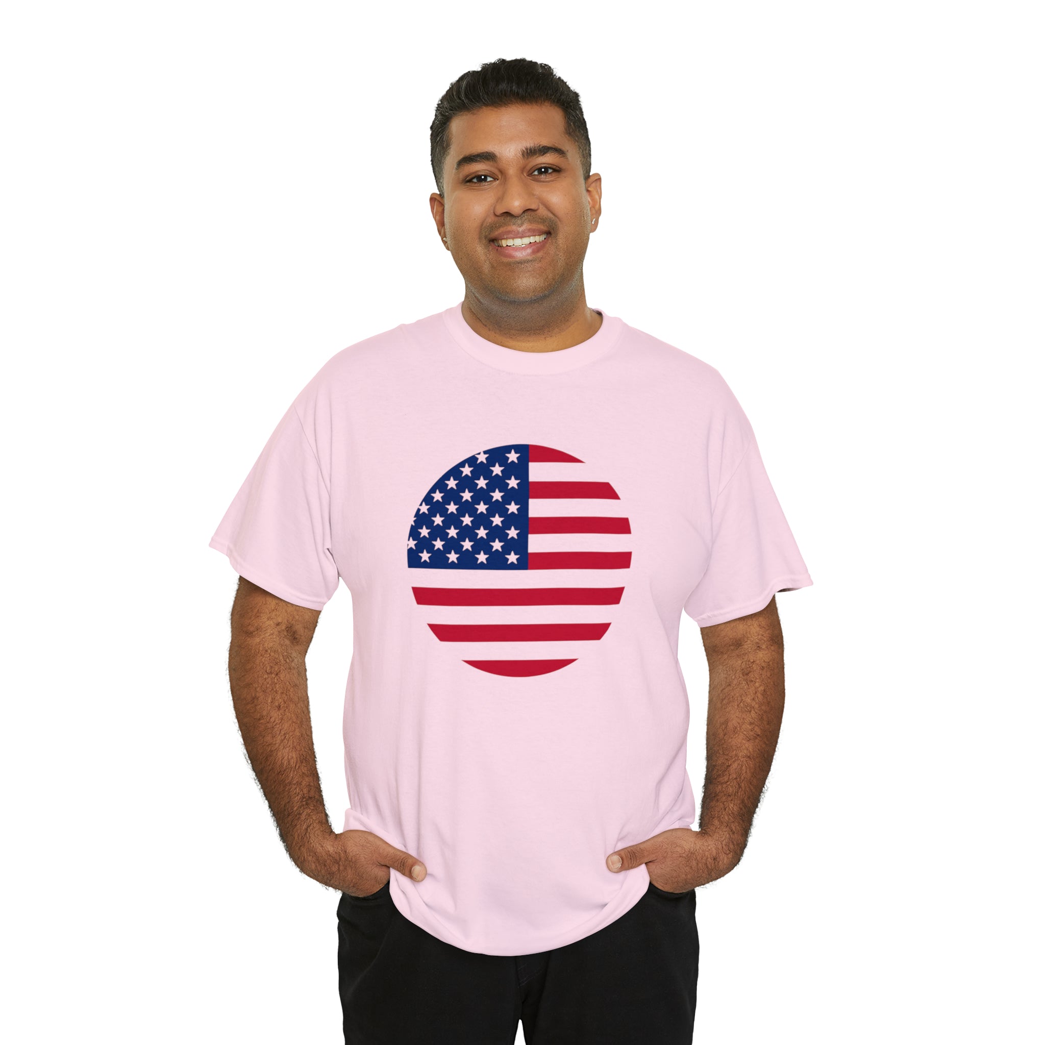 American Flag Globe Unisex Heavy Cotton Tee