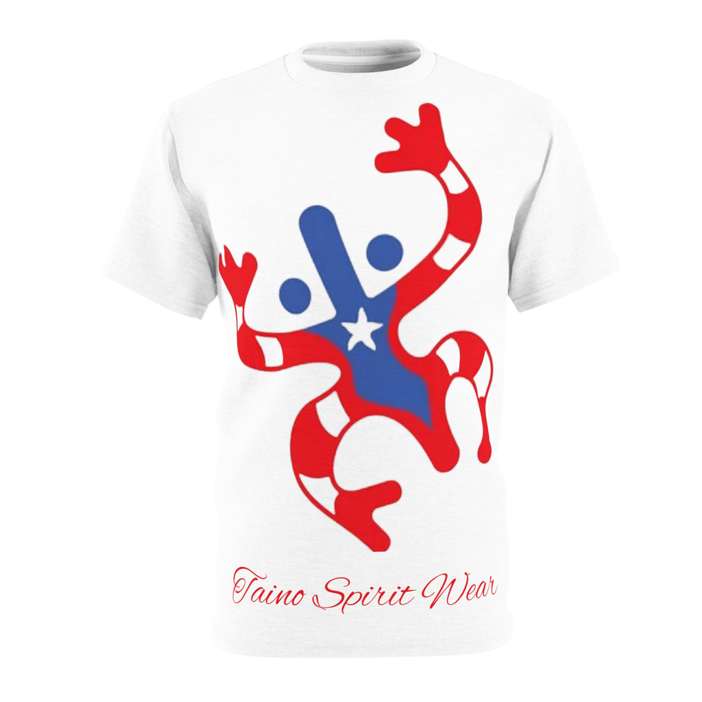 Taino Puerto Rican Flag Coqui Unisex Cut & Sew Tee (AOP)