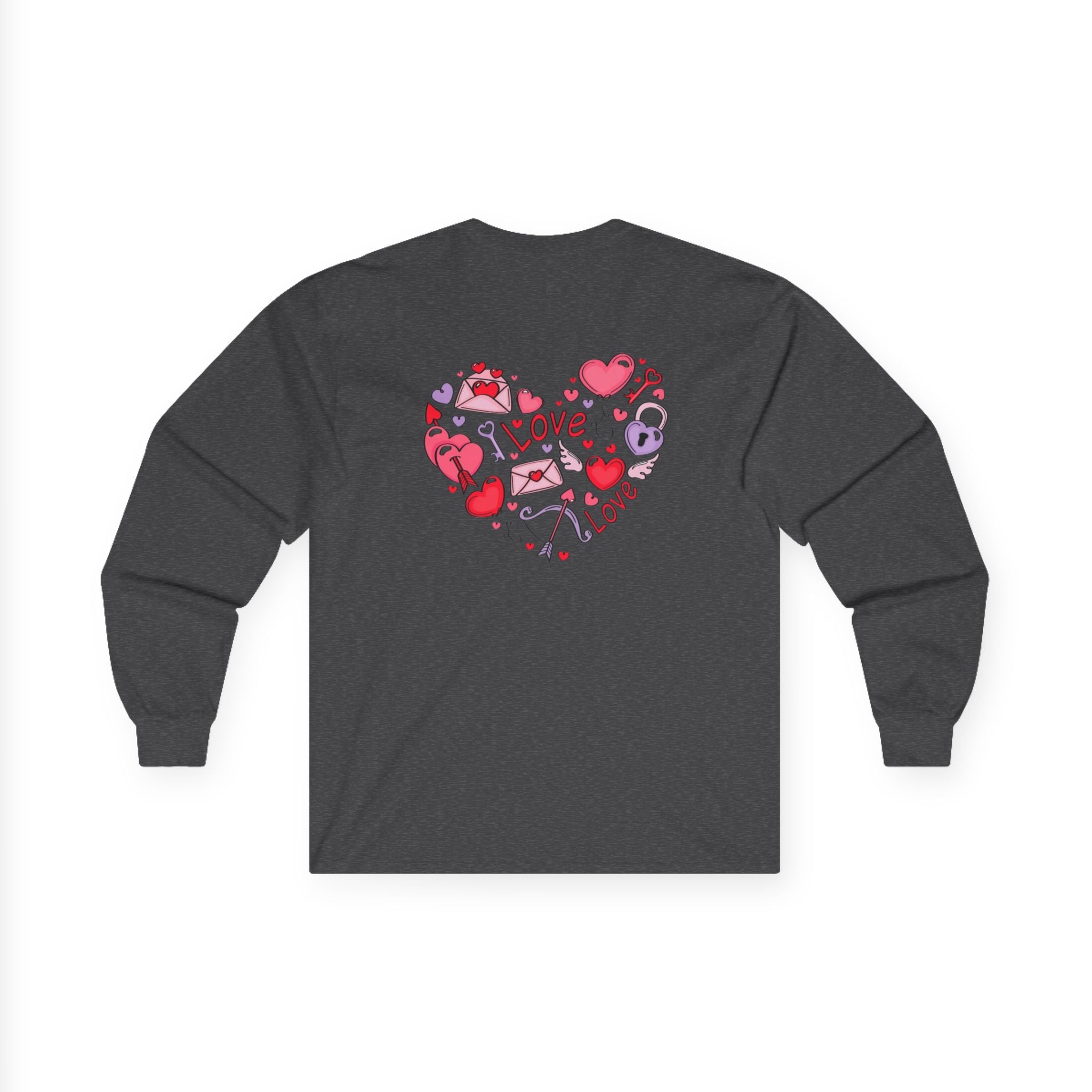 Valentine's Day Love Heart Long Sleeve Tee — Valentine’s Day Graphic Shirt