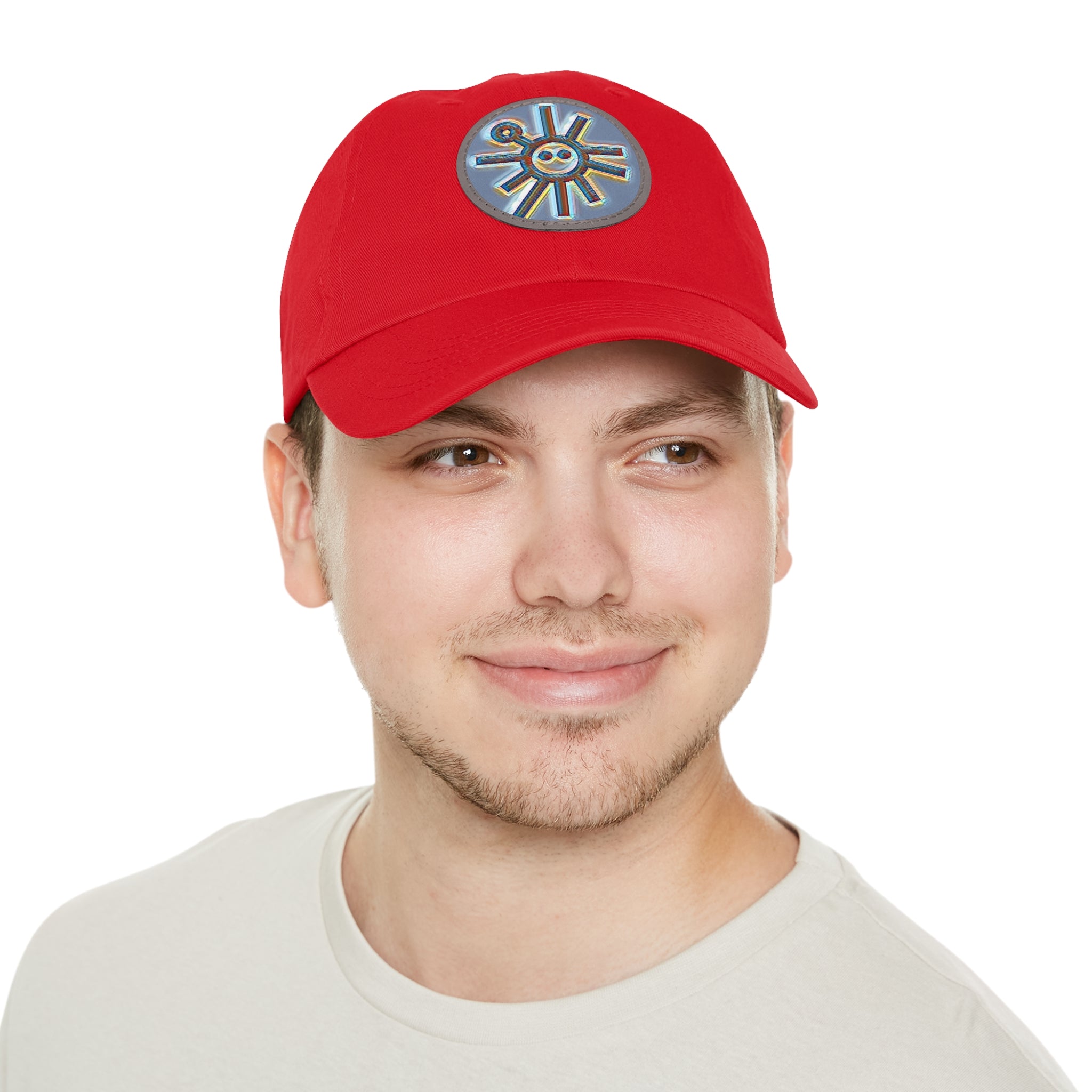 Taino Symbolism Dad Hat with Leather Patch (Round)