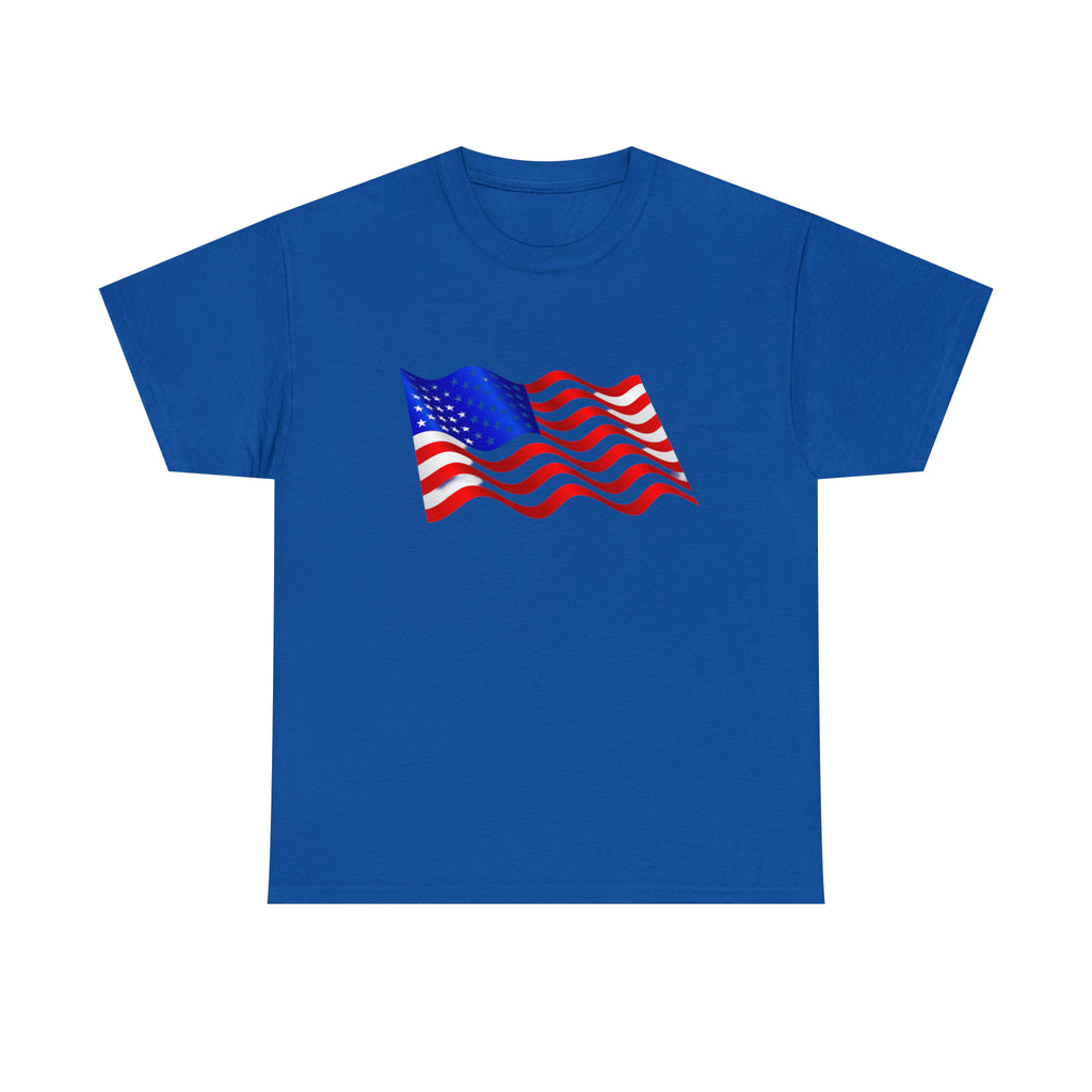 American Wavy Flag Unisex Heavy Cotton Tee