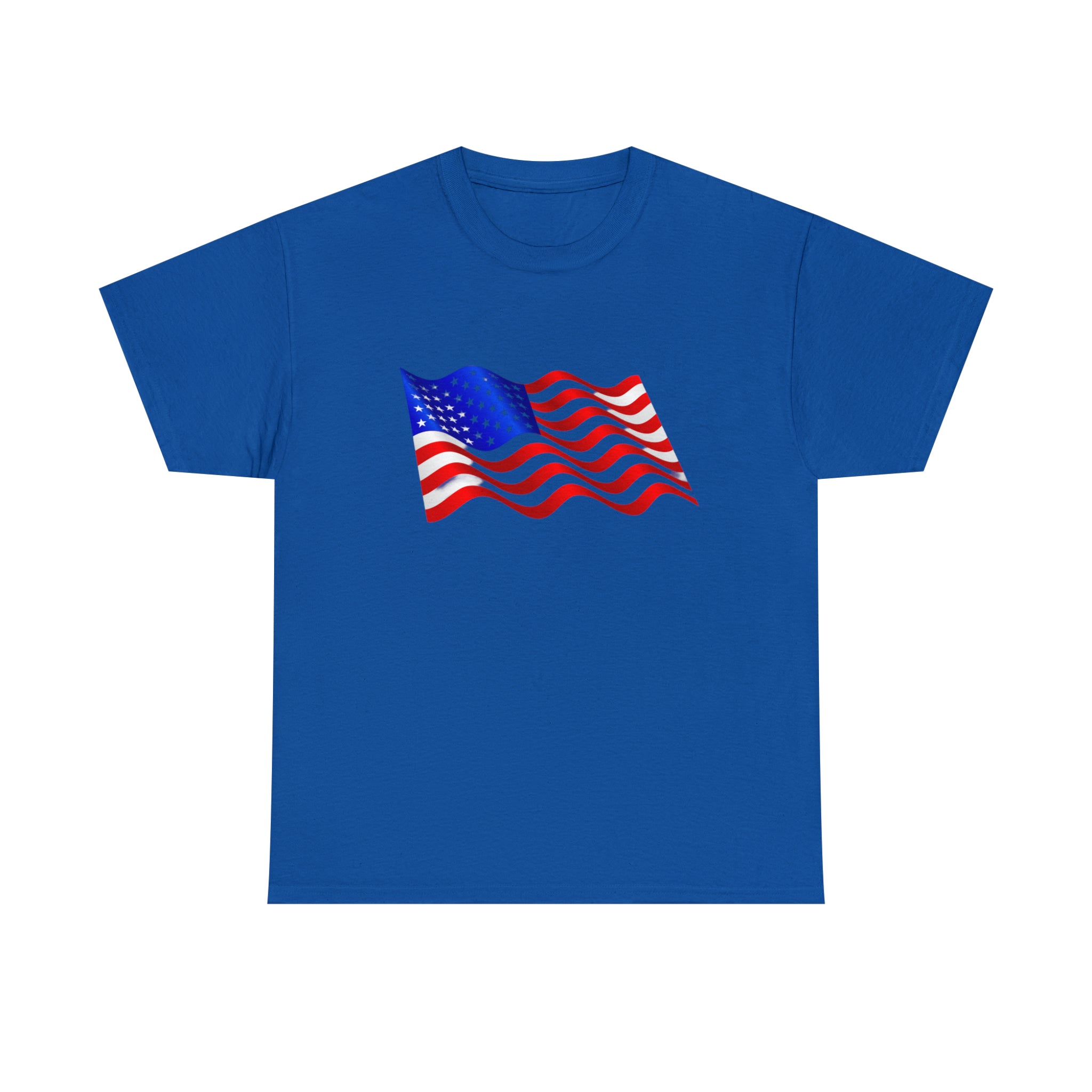 American Wavy Flag Unisex Heavy Cotton Tee