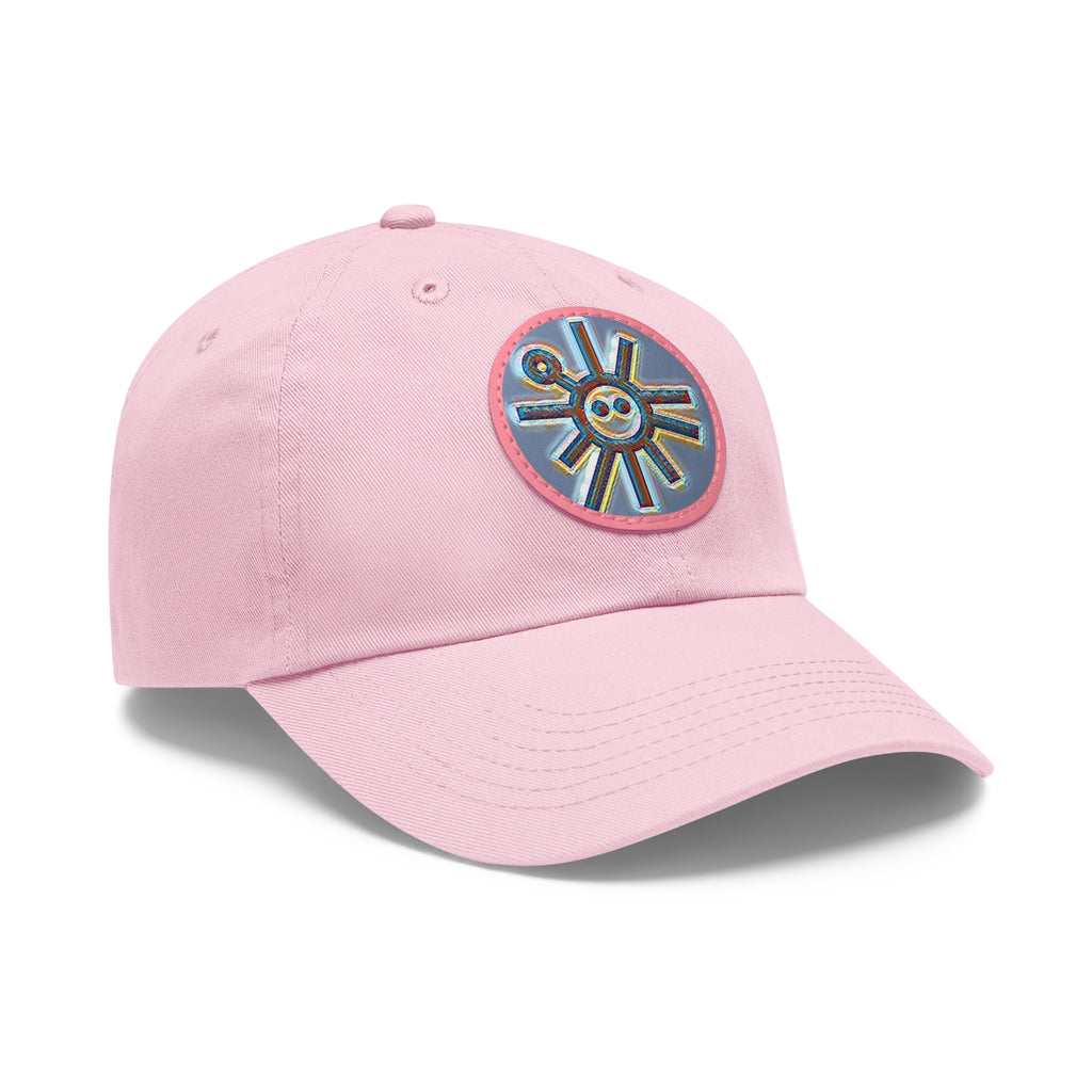 Taino Symbolism Dad Hat with Leather Patch (Round)