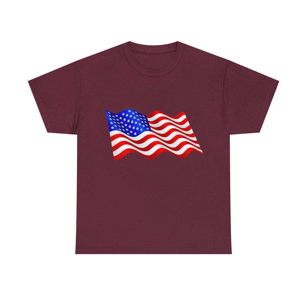 American Wavy Flag Unisex Heavy Cotton Tee