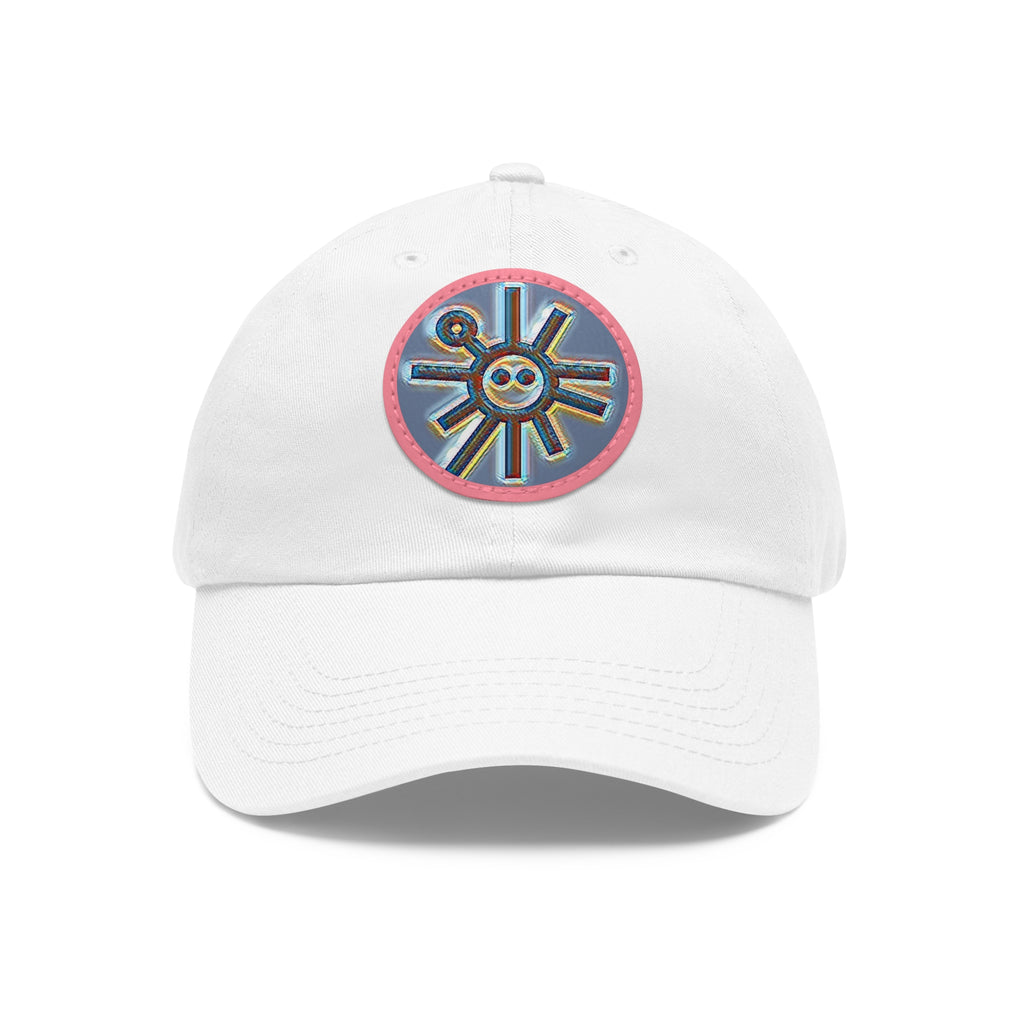 Taino Symbolism Dad Hat with Leather Patch (Round)