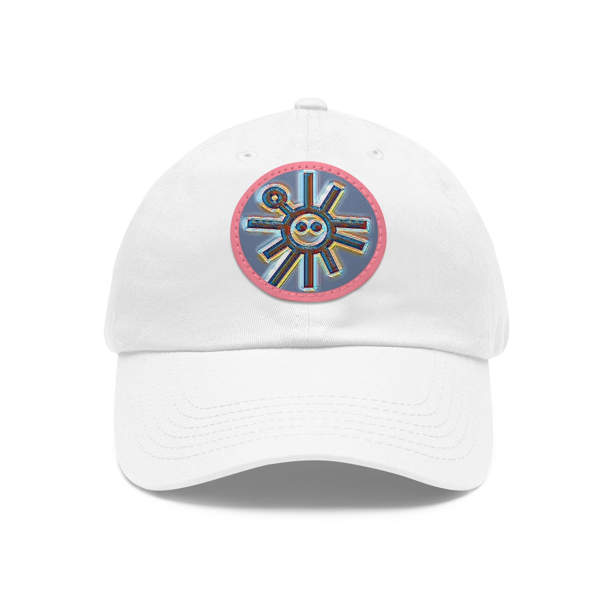 Taino Symbolism Dad Hat with Leather Patch (Round)