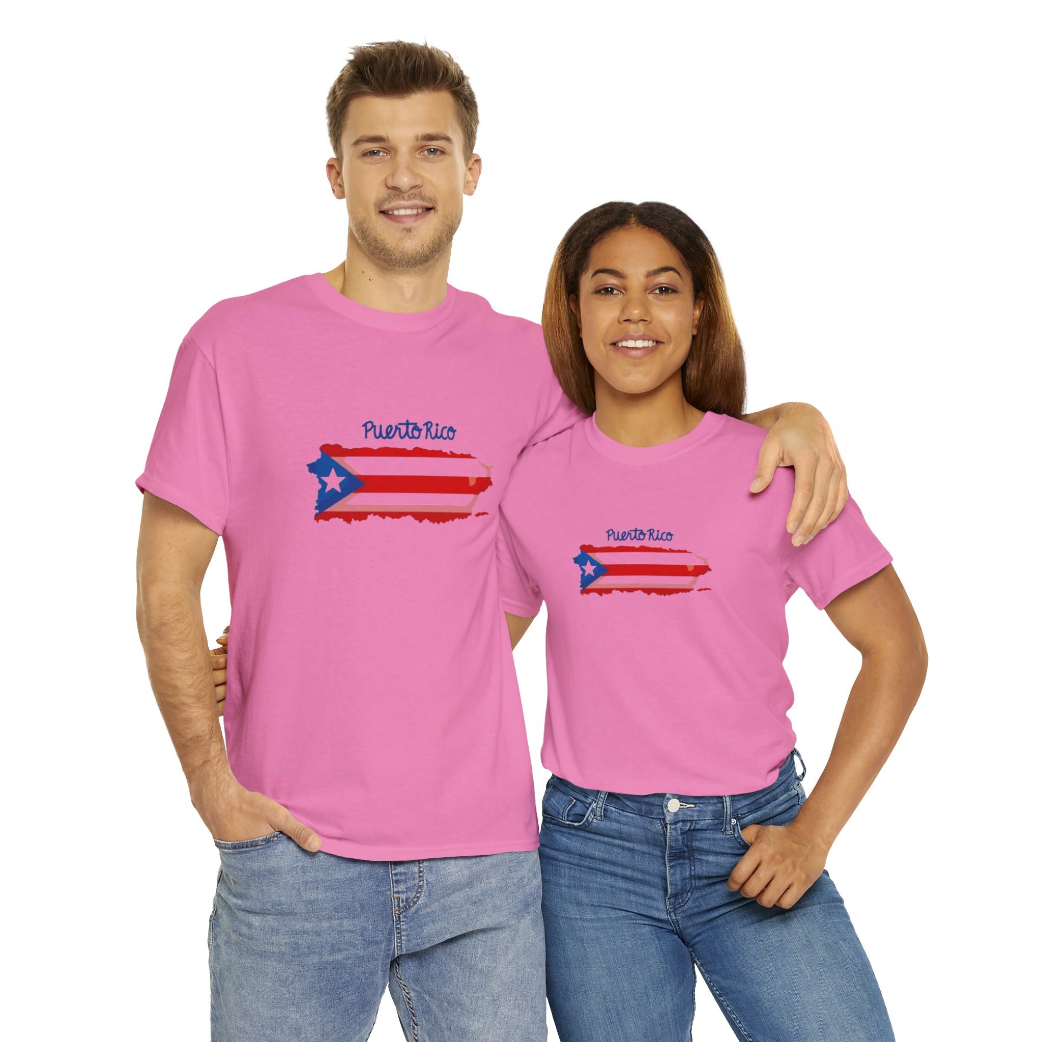 Island of Puerto Rico Flag Heavy Cotton Tee