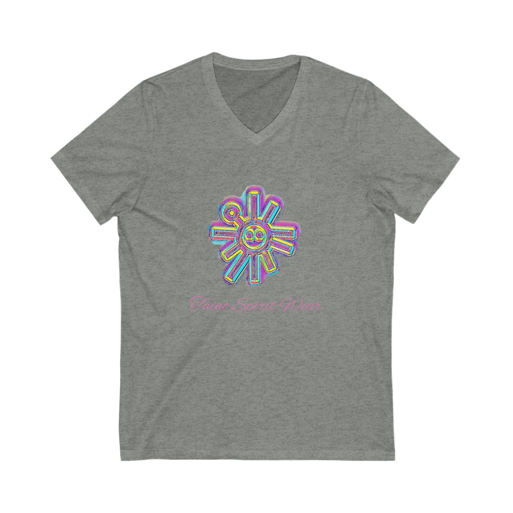 Taino Sun Symbolism Unisex Jersey Short Sleeve V-Neck Tee