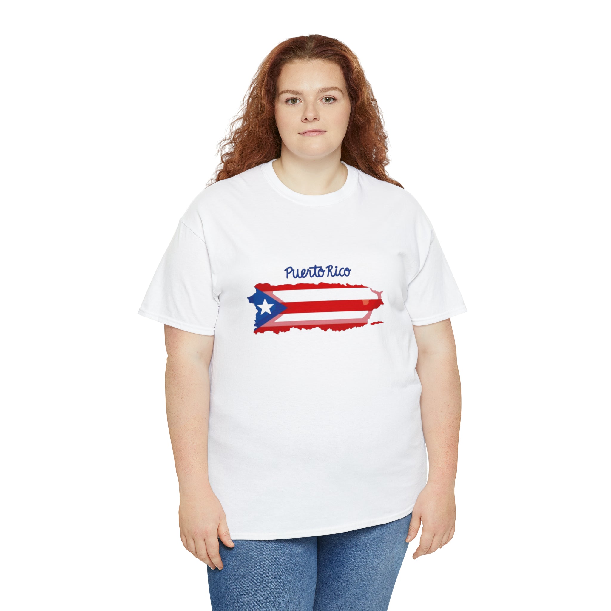 Island of Puerto Rico Flag Heavy Cotton Tee