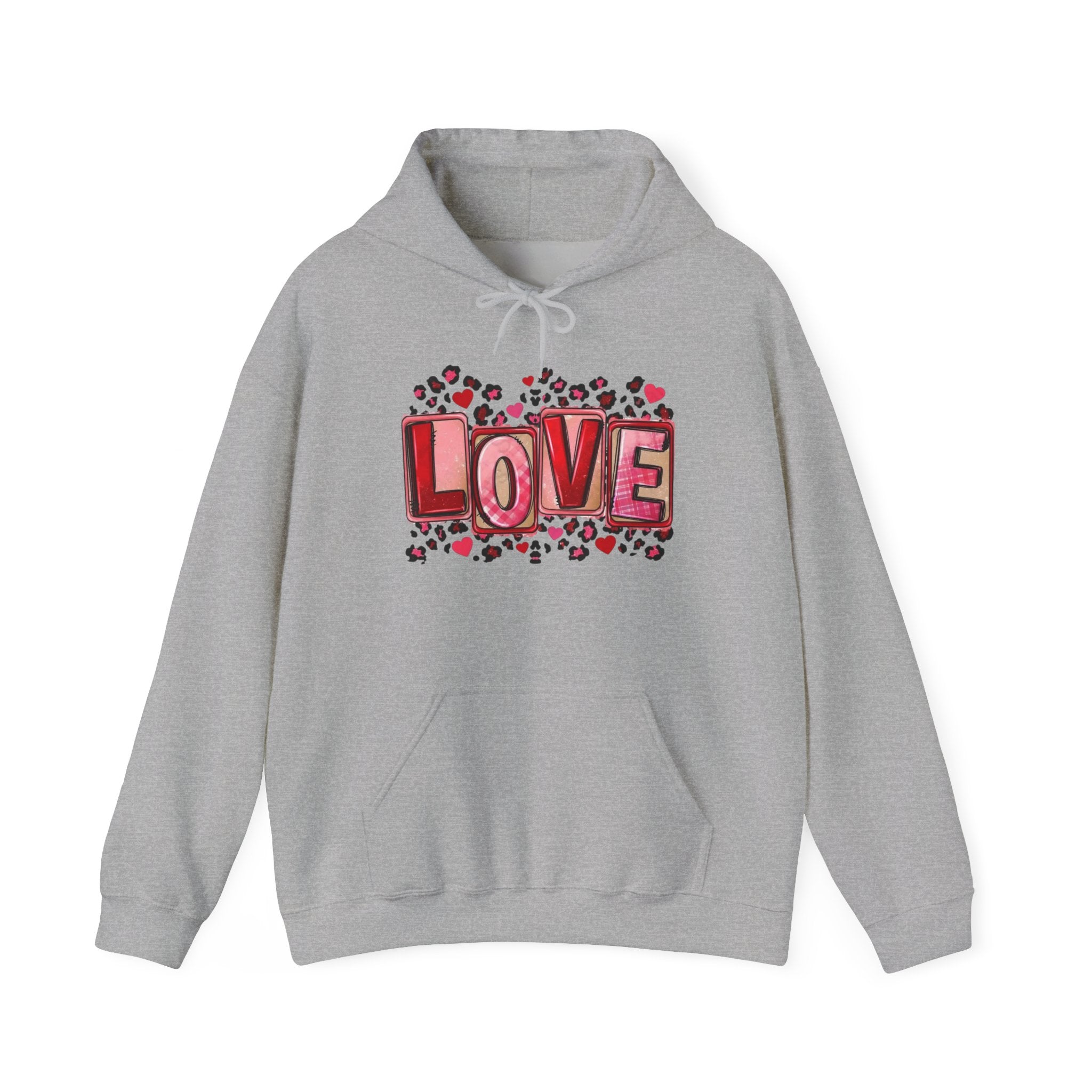 Valentine's Day Love Graphic Hoodie — Heart & 'LOVE' Valentine Pullover
