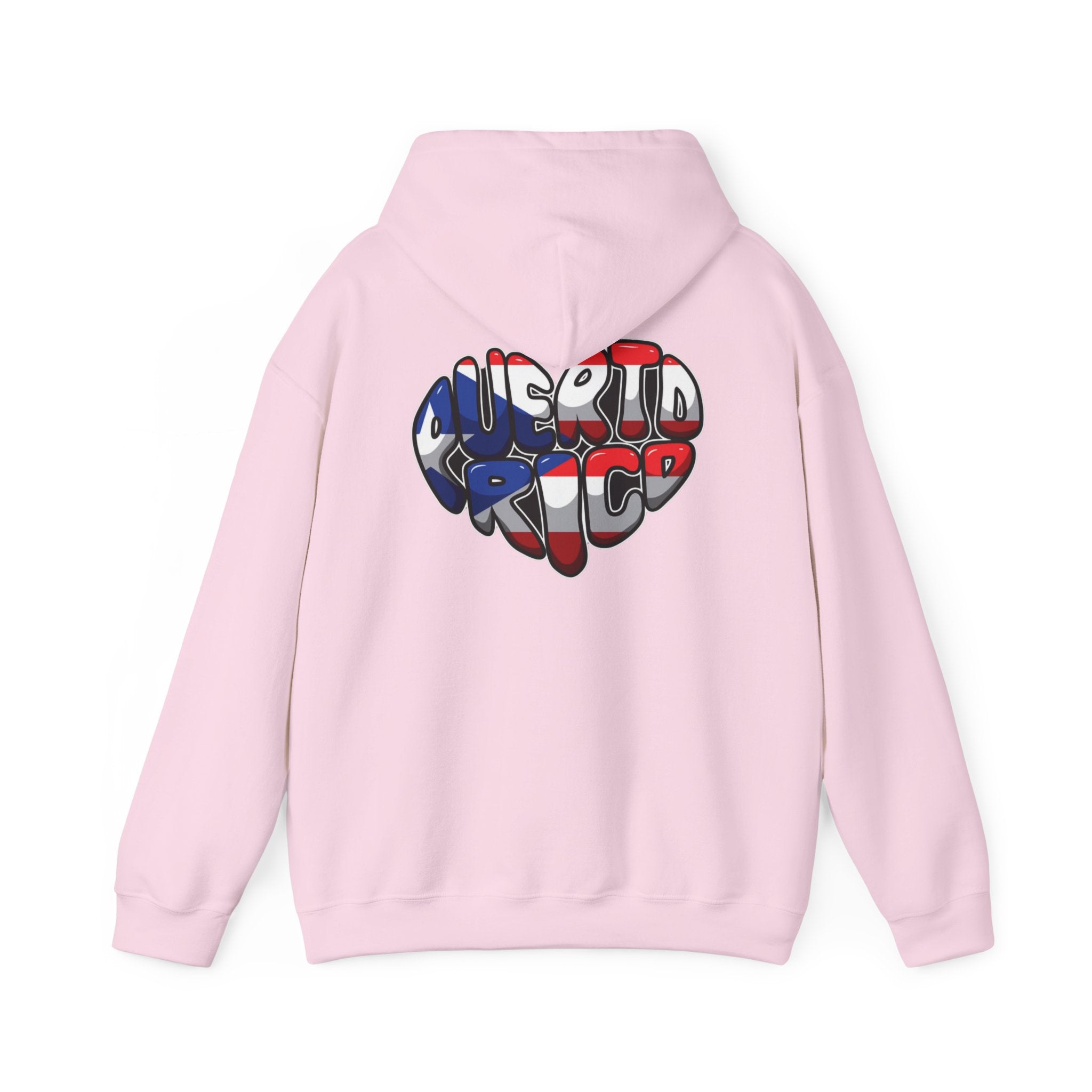 Puerto Rico Frog Hoodie — Coquí with Flag Heart Back Graphic