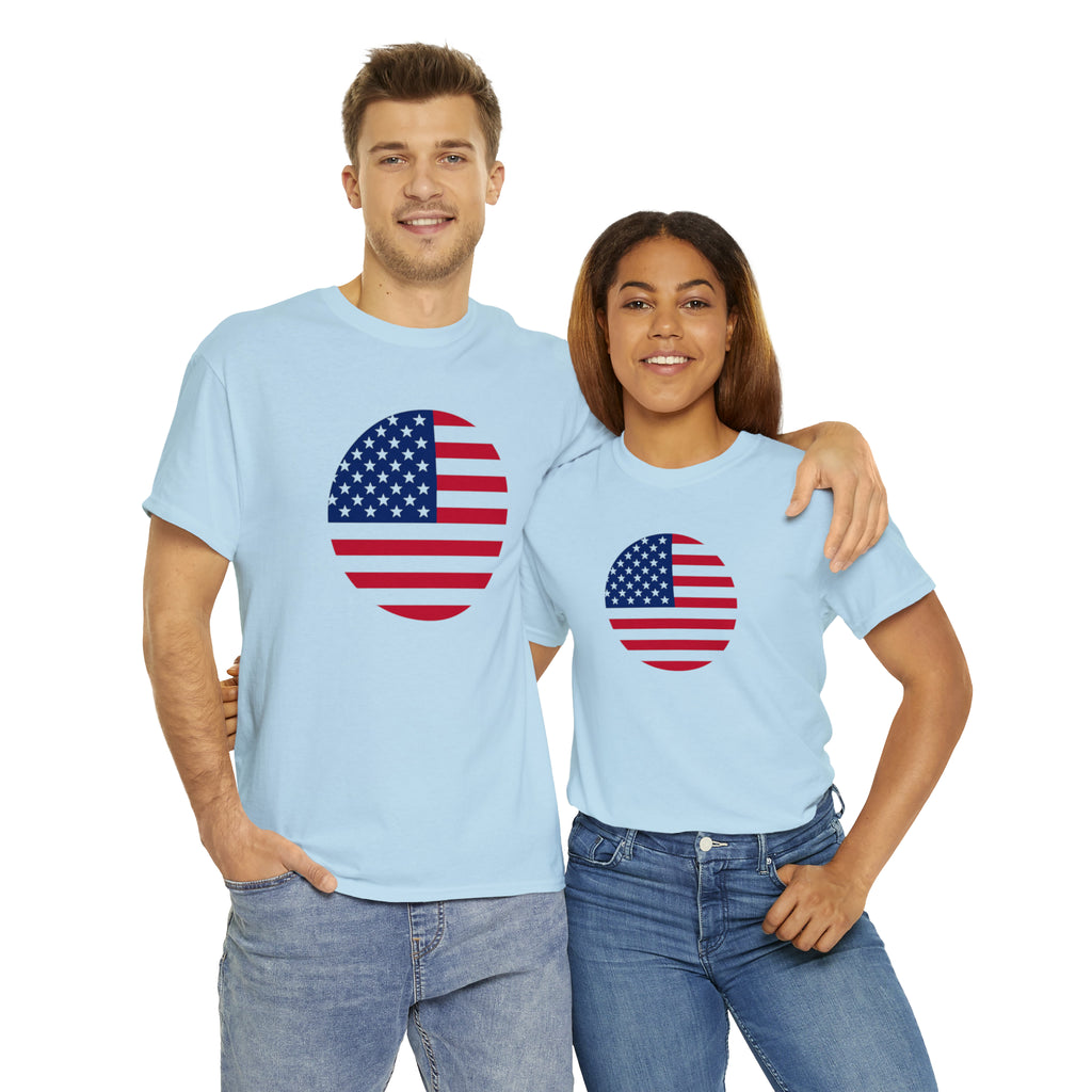American Flag Globe Unisex Heavy Cotton Tee