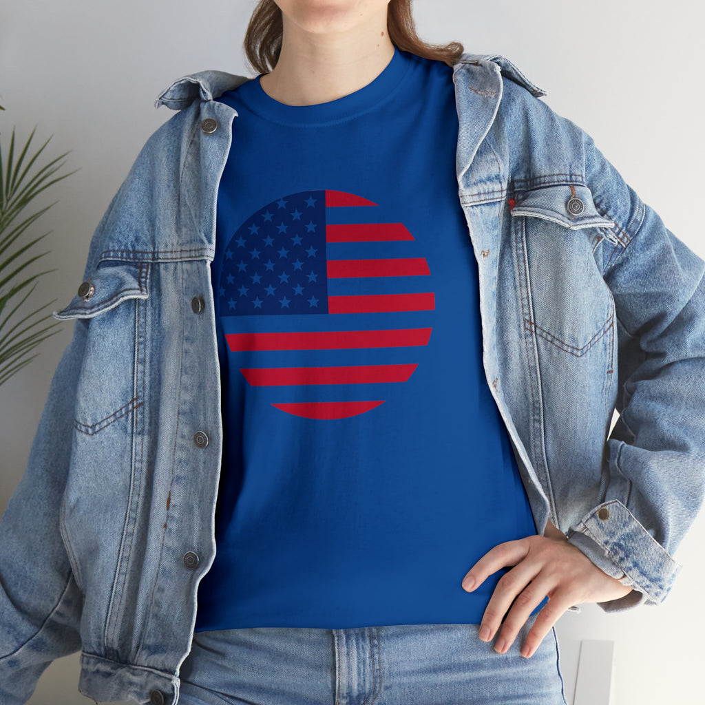 American Flag Globe Unisex Heavy Cotton Tee