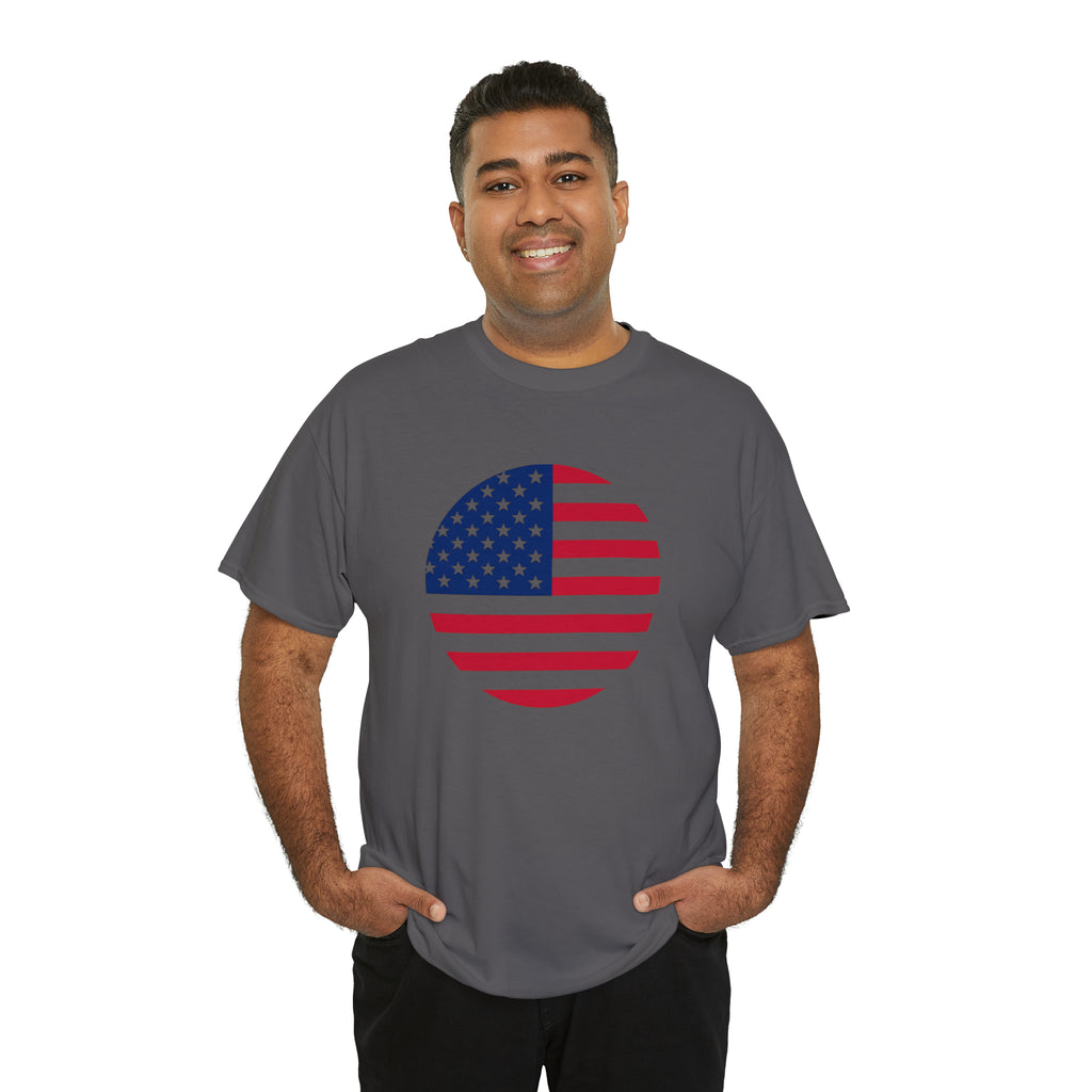 American Flag Globe Unisex Heavy Cotton Tee