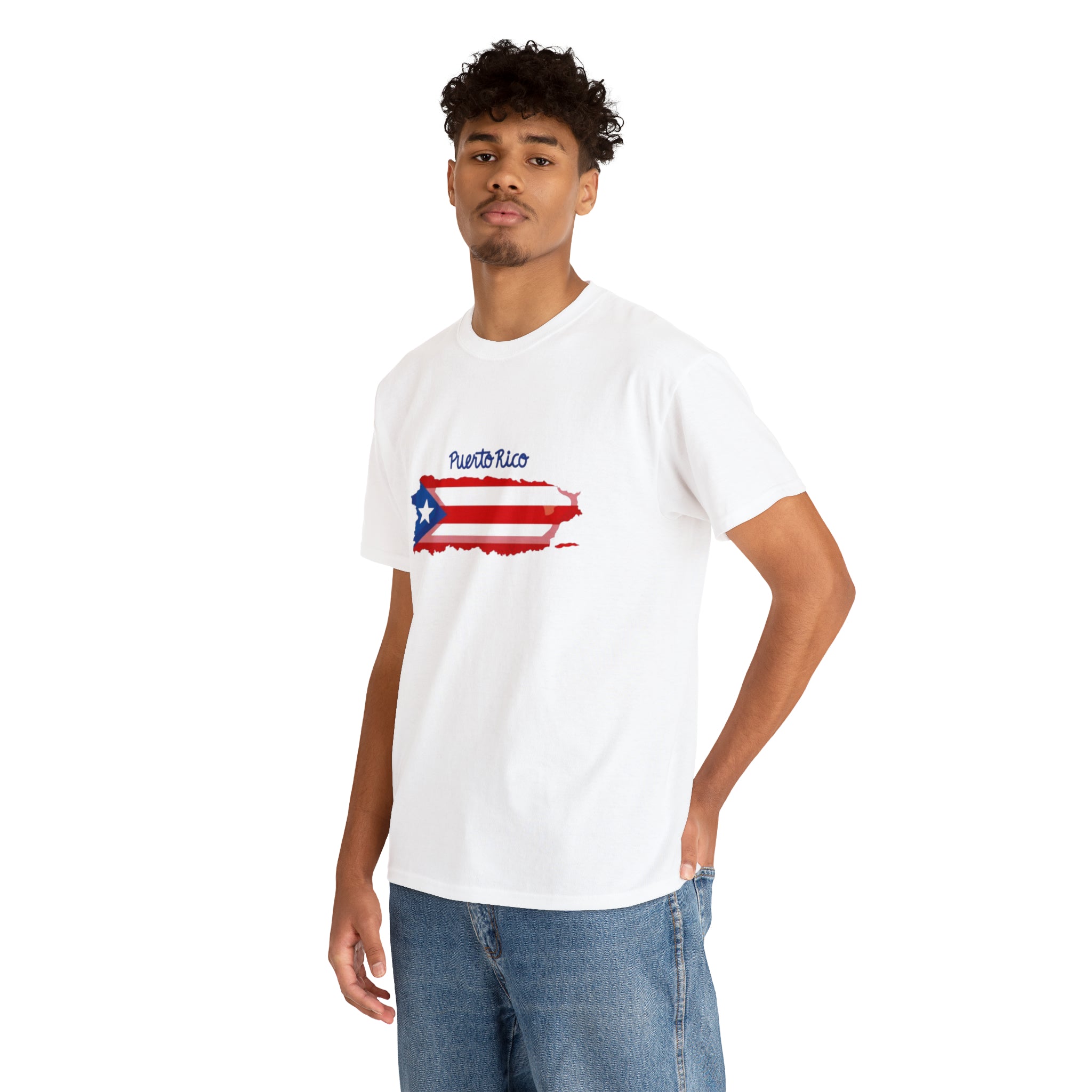 Island of Puerto Rico Flag Heavy Cotton Tee
