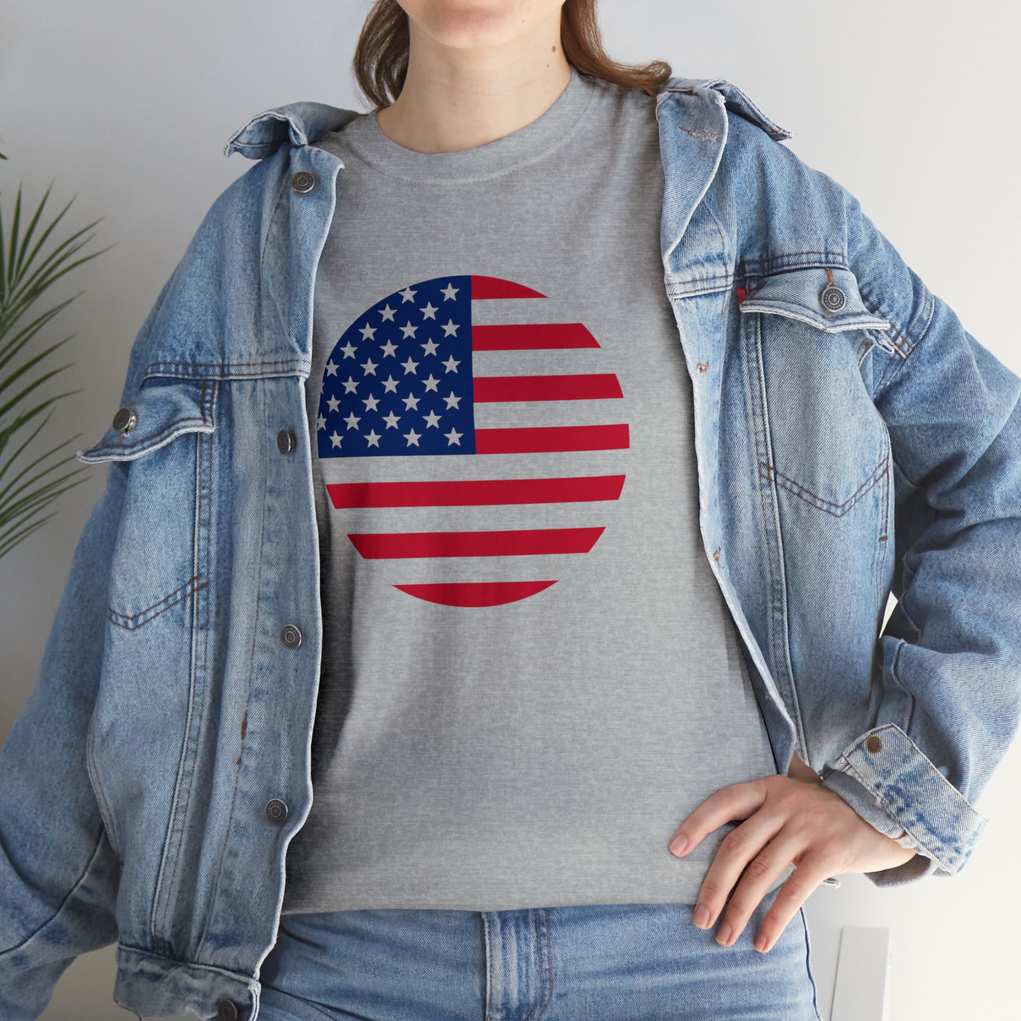 American Flag Globe Unisex Heavy Cotton Tee