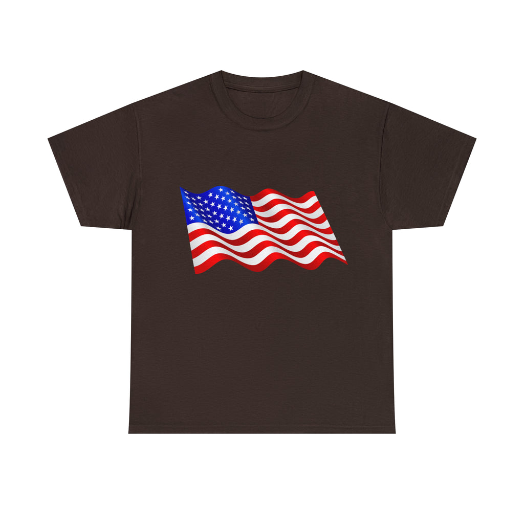 American Wavy Flag Unisex Heavy Cotton Tee