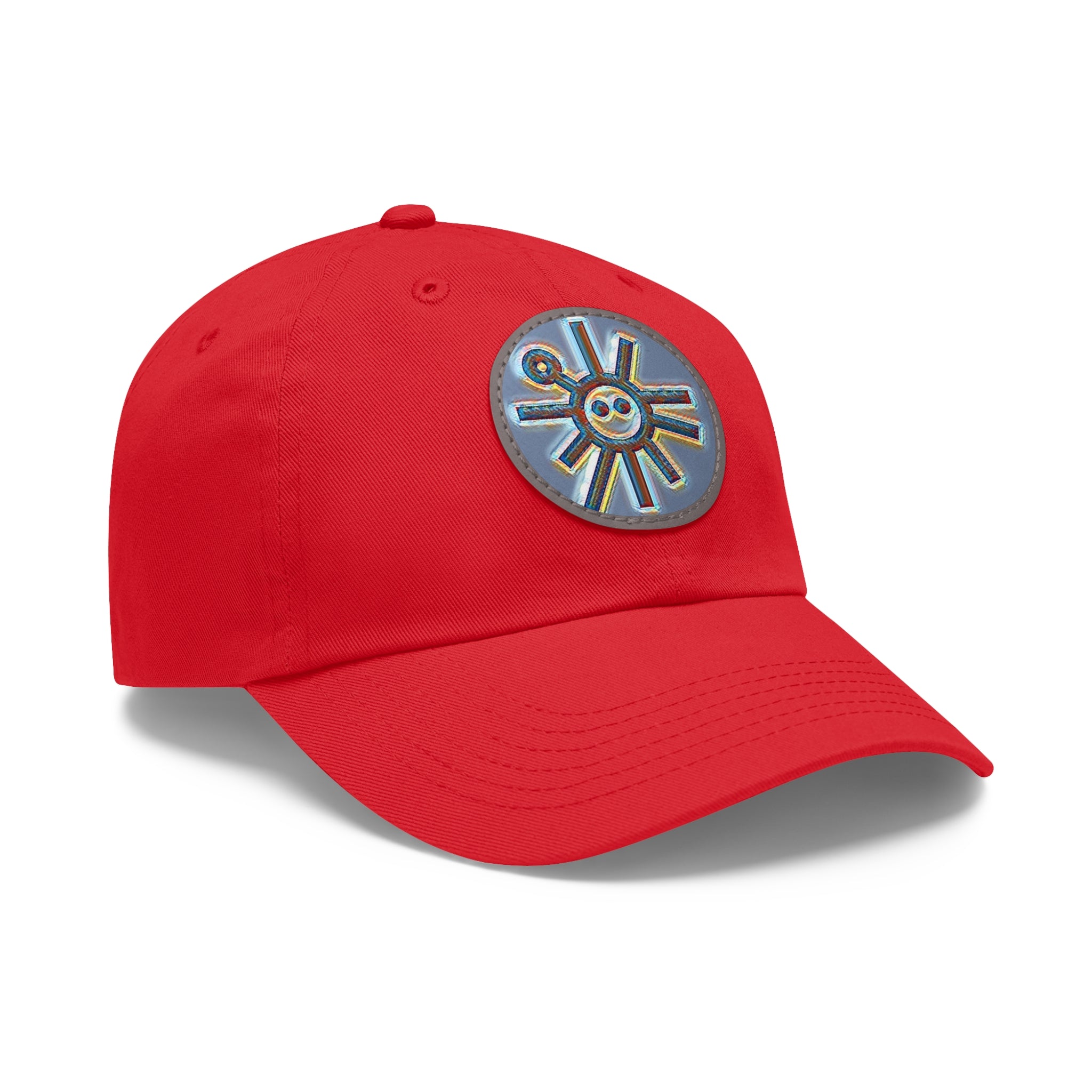Taino Symbolism Dad Hat with Leather Patch (Round)