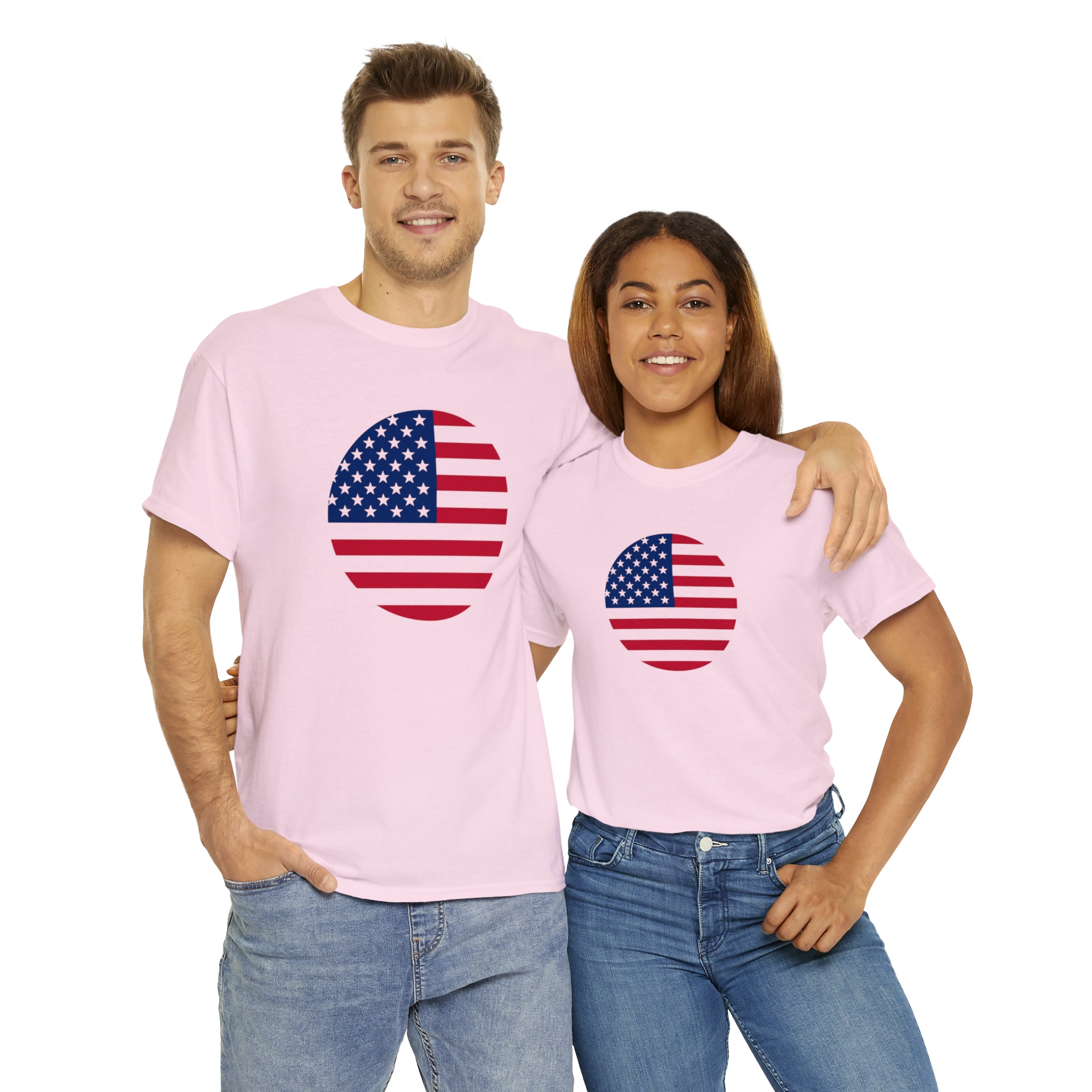 American Flag Globe Unisex Heavy Cotton Tee