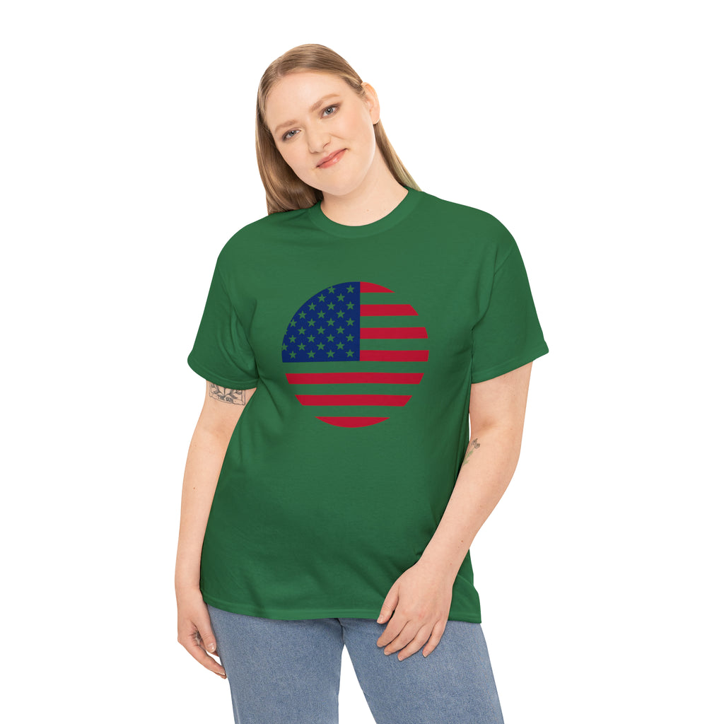 American Flag Globe Unisex Heavy Cotton Tee