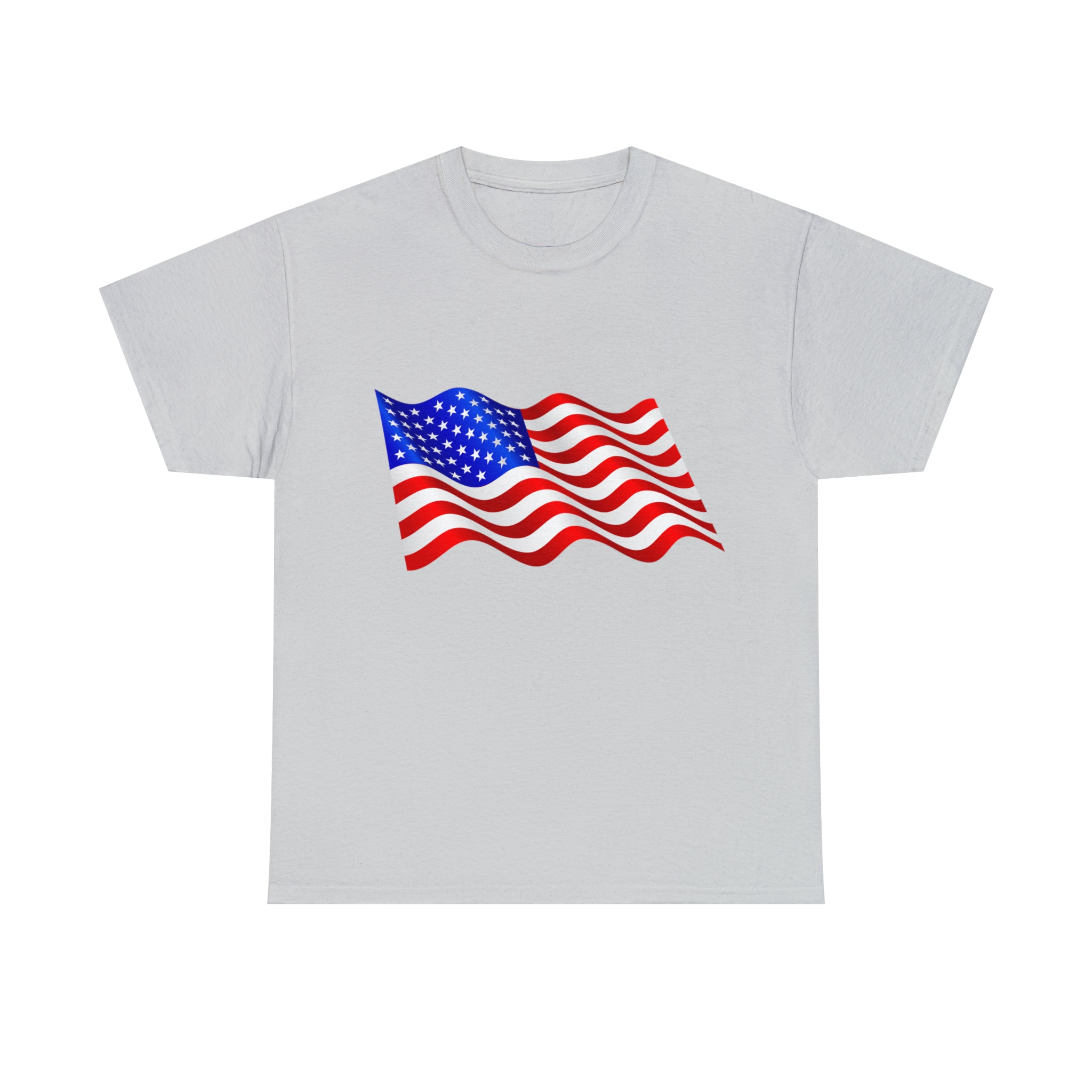 American Wavy Flag Unisex Heavy Cotton Tee