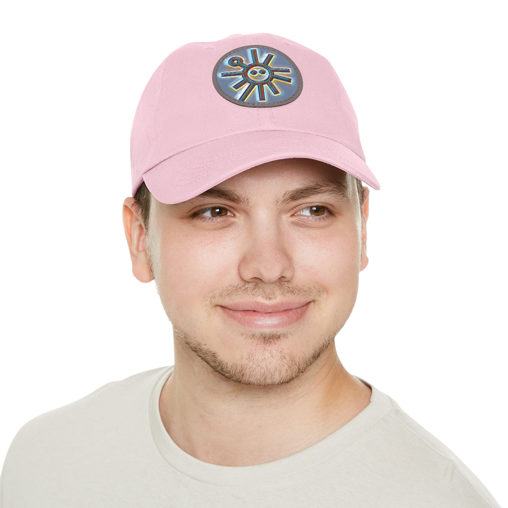 Taino Symbolism Dad Hat with Leather Patch (Round)