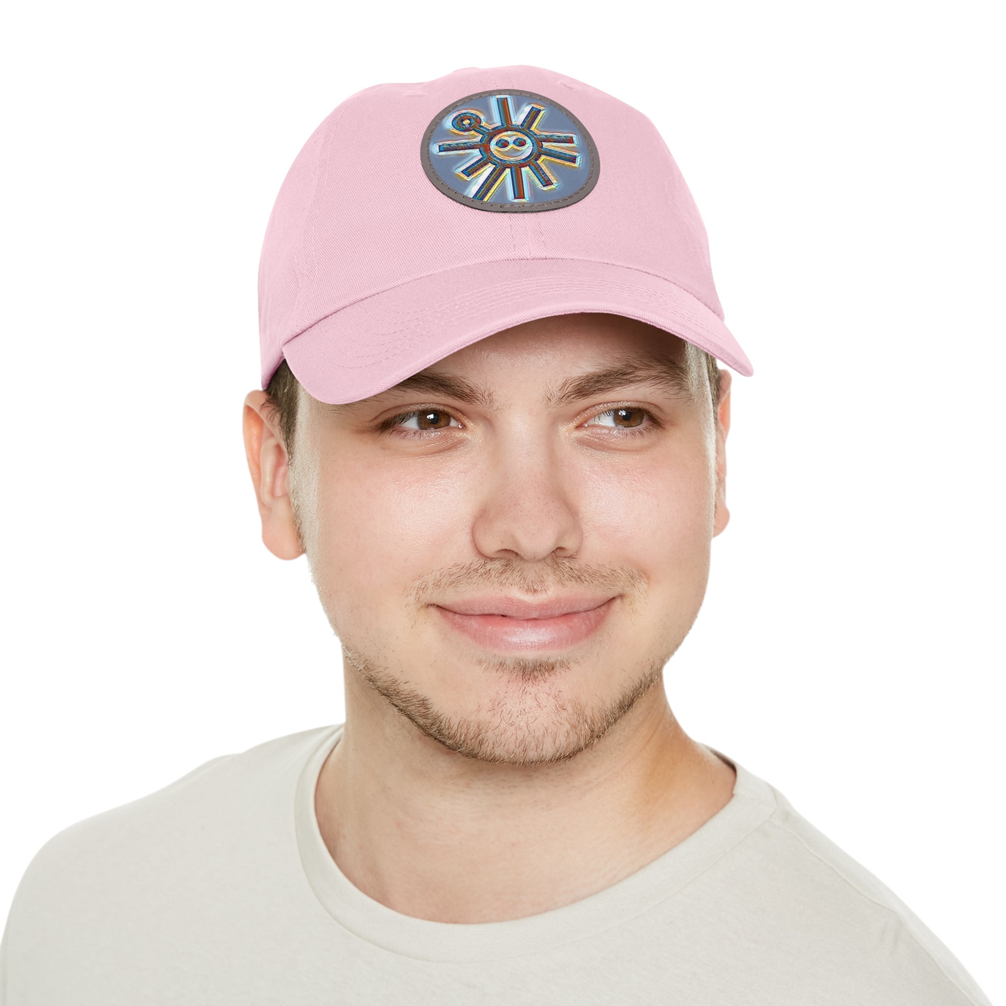 Taino Symbolism Dad Hat with Leather Patch (Round)