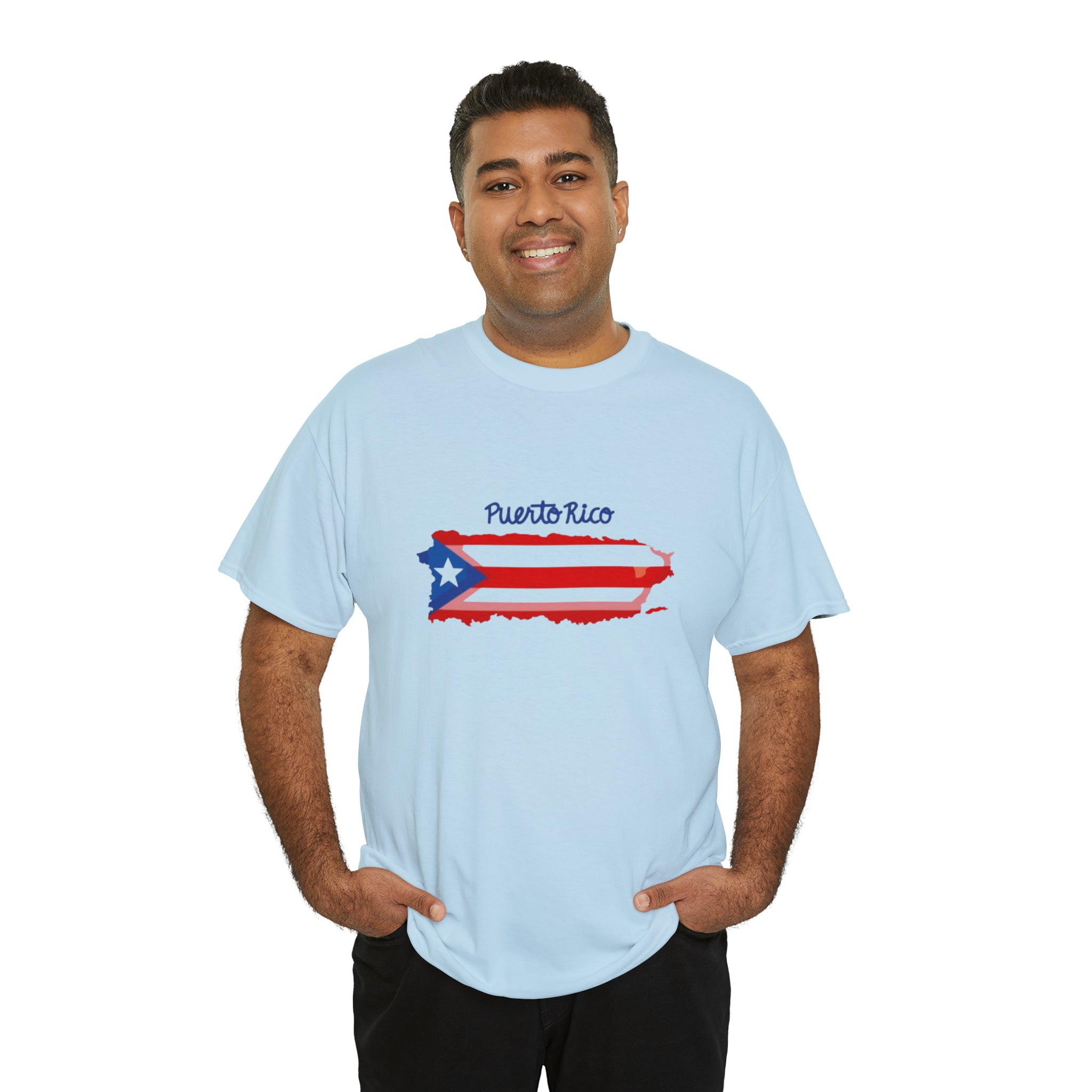 Island of Puerto Rico Flag Heavy Cotton Tee